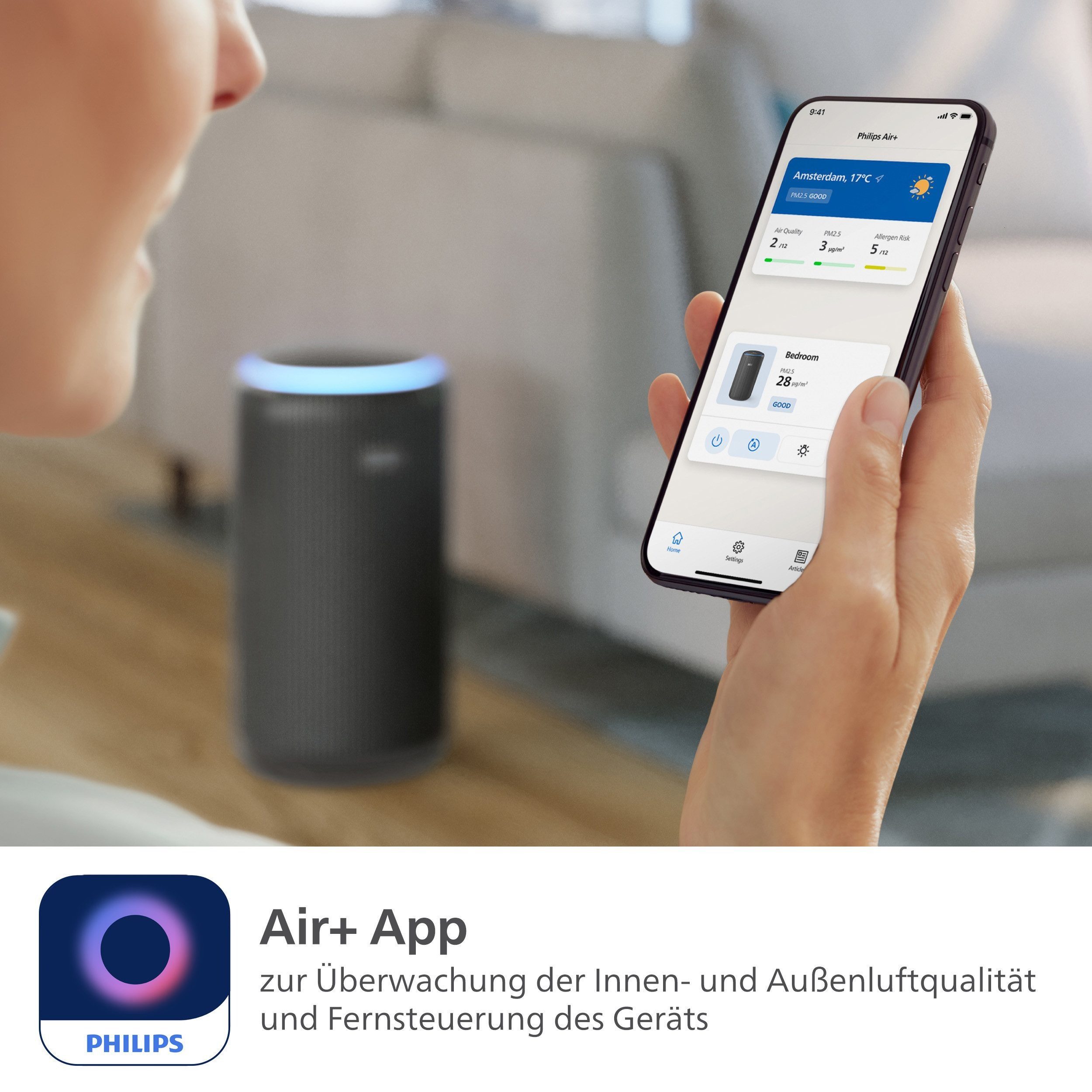 Philips Luftreiniger PureProtect 3200 AC3220/10 HEPA-Filter, für 105 m² Räume