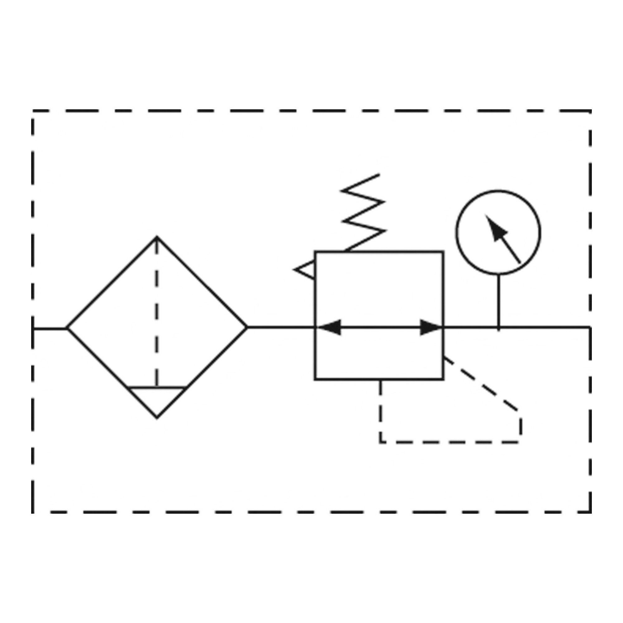 RIEGLER Druckluftgeräte-Set Riegler Filterregler »GA«, PC-Beh., 5 µm, BG 400, G 1/2, 1,5 - 9 bar
