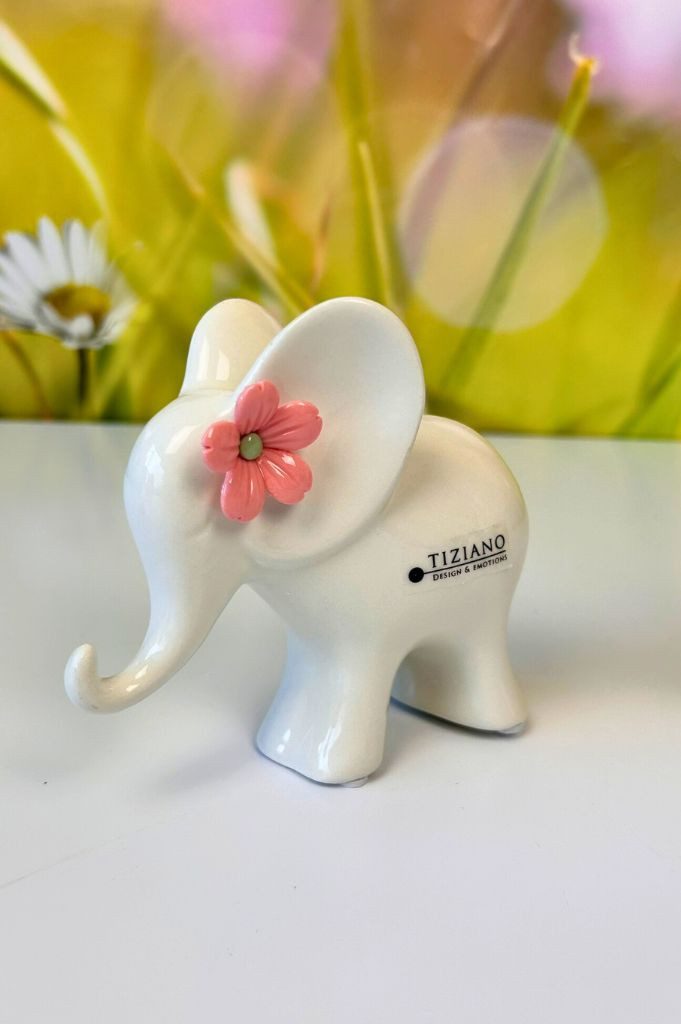 TIZIANO - DESIGN & EMOTIONS Dekofigur Deko Elefant Leon mit Blüten in verschiedenen Farben