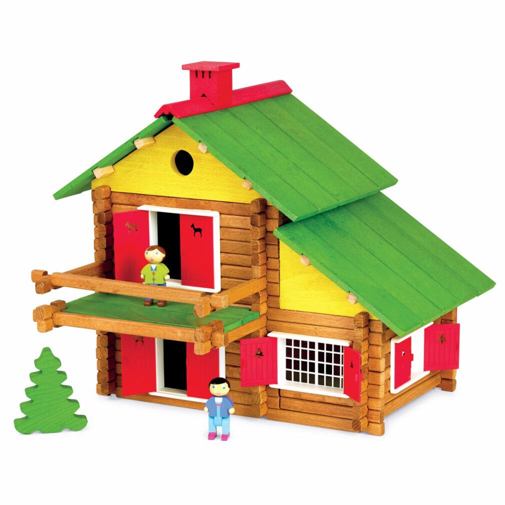 Jeujura Playset My Wooden Chalet (175 Stücke) Konstruktions-Spielset, (Packung)