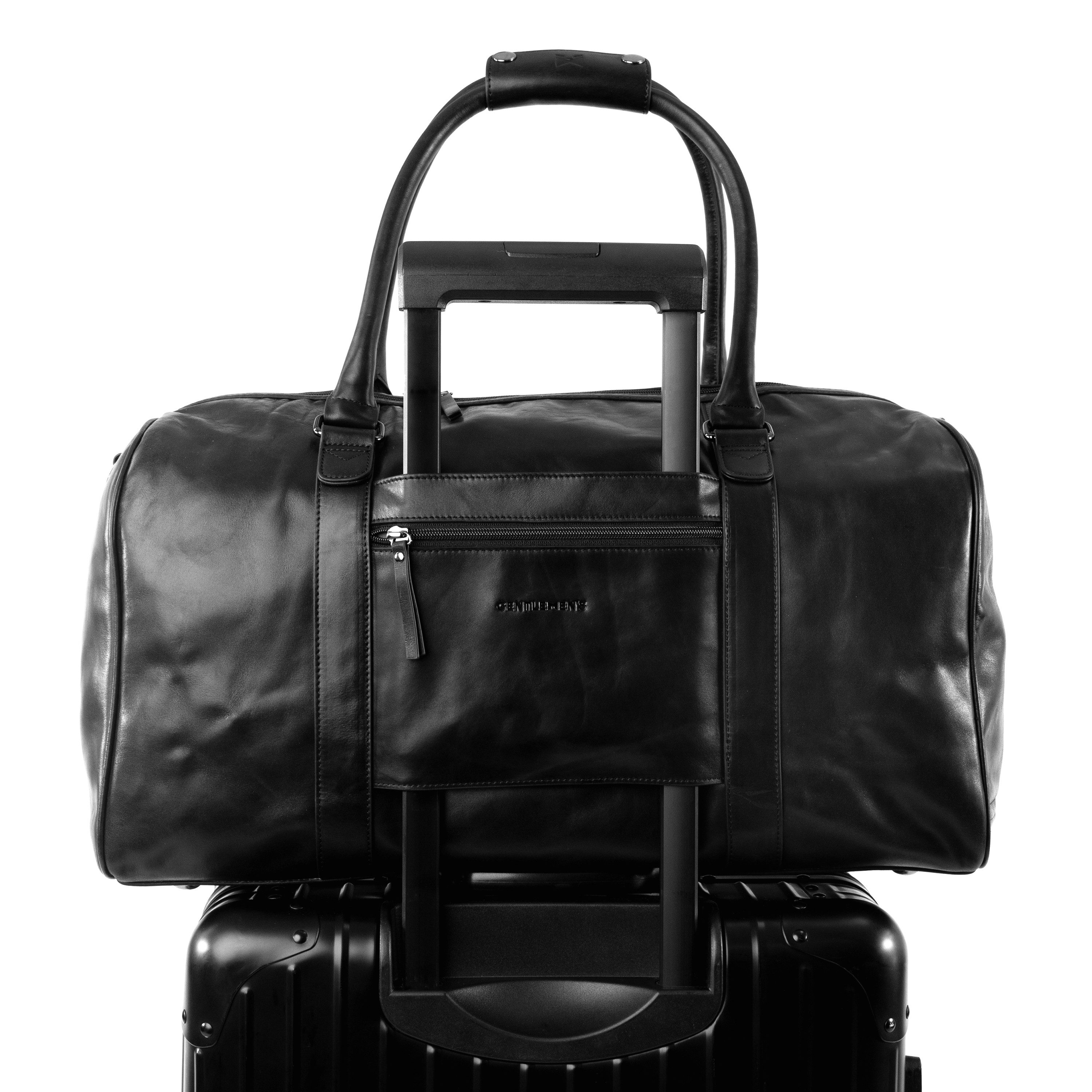 Gentlemen's Weekender Heidelberg - Hochwertige Handgepäck-Tasche für Reisen & Business, Spanisches Echtleder, mit Schultergurt und Trackerfach
