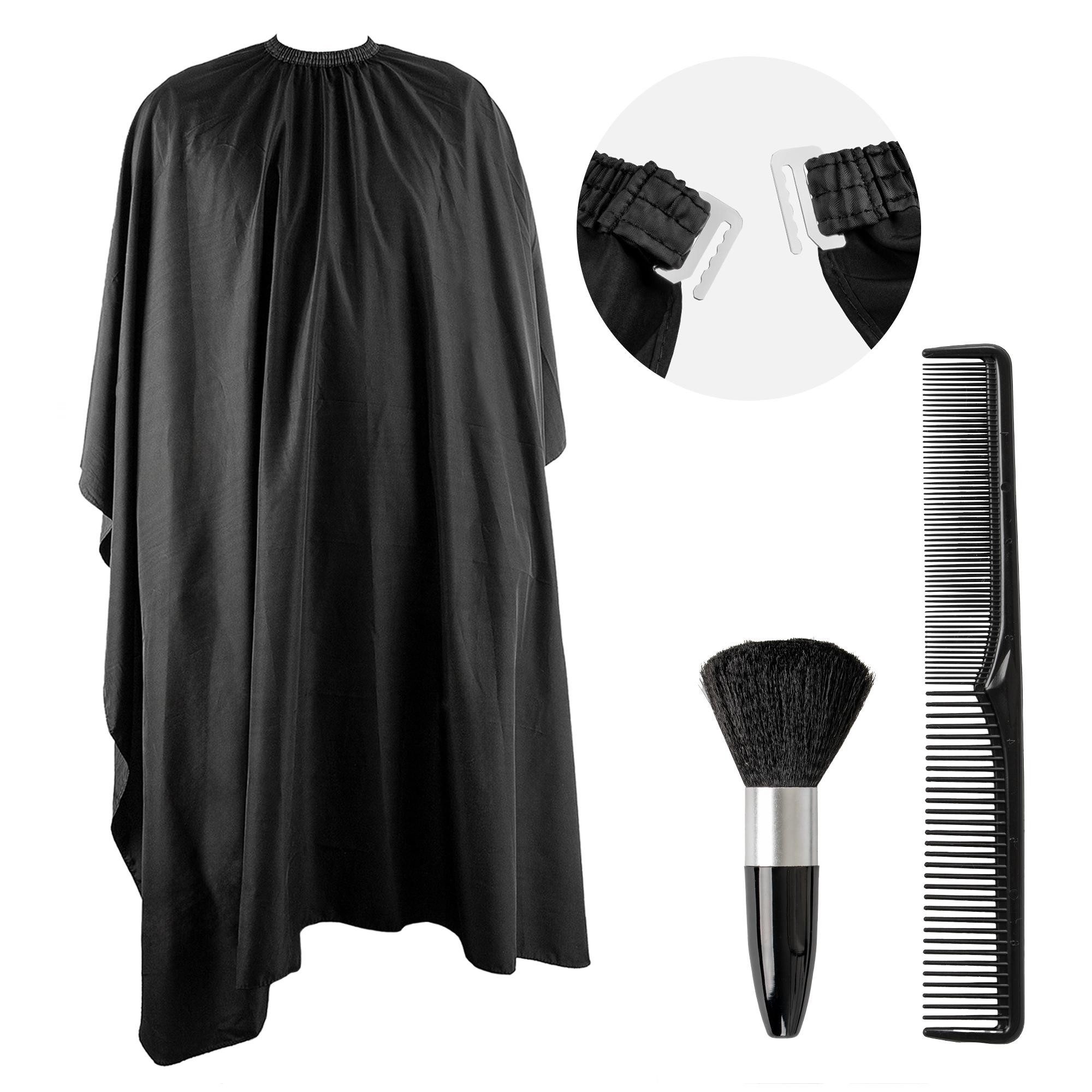 ECENCE Umhängeschürze Friseurumhang mit Kamm und Nackenpinsel - Schwarz, (3 günstig online kaufen