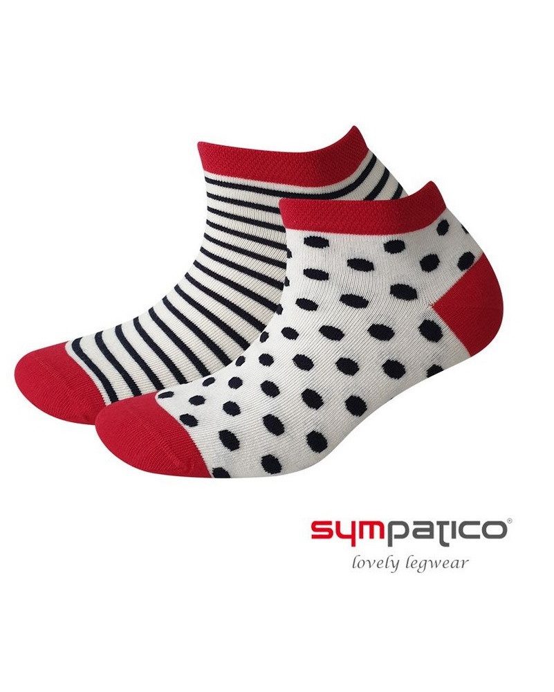 Sympatico Носки Tagessocke Sneaker Marina (Baumwolle) gemustert beige/blau/rot