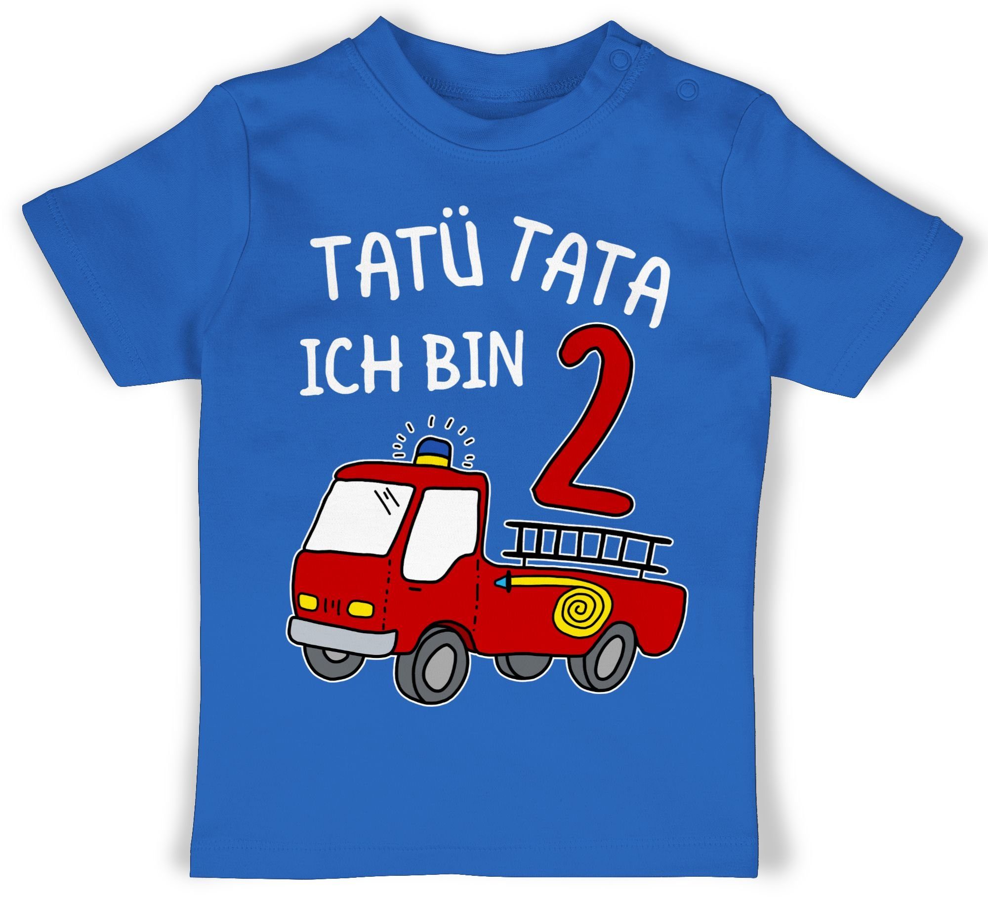 Shirtracer T-Shirt Tatü Tata Ich bin zwei Feuerwehrauto 2. Geburtstag