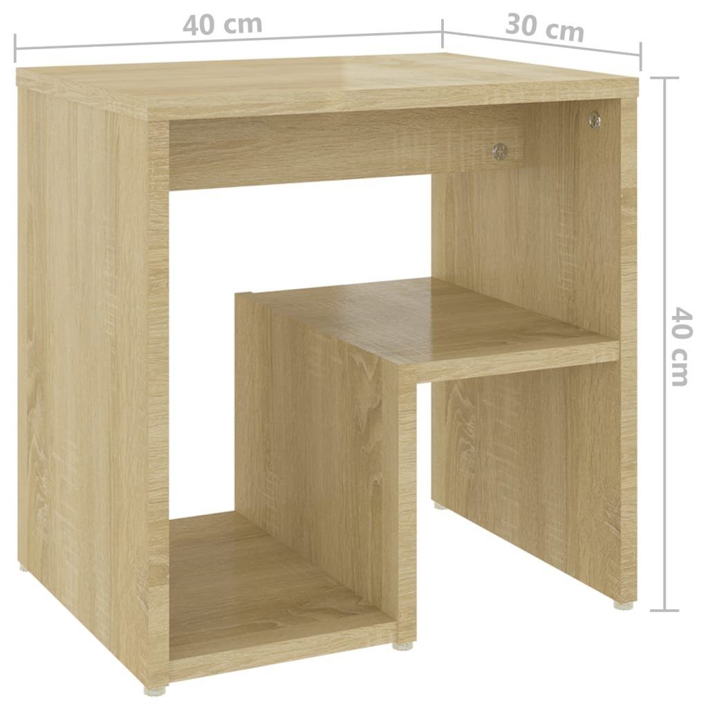 Nachttisch Nachttisch Holzwerkstoff Eiche 40x30x40 vidaXL Sonoma Eiche cm | Sonoma-Eiche (1-St) Sonoma