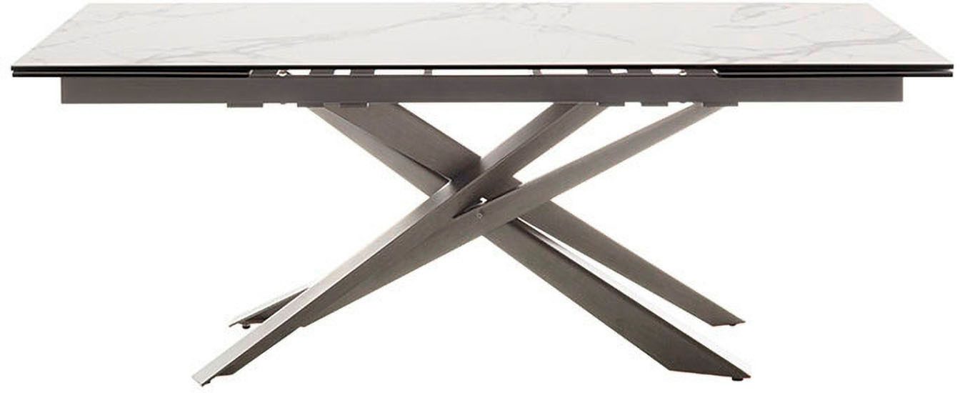 MCA furniture Esstisch TESERO Auszugtisch 200-300 cm (Einzelstück), Keramik,Edelstahl,Marmor-Optik,ausziehbar,belastbar 100kg,10-12 Pers.
