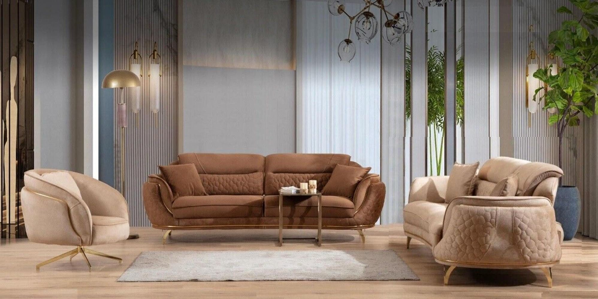 Xlmoebel Polstergarnitur Italienisches Sofa Set mit hochwertigem Stoff und eleganter Polsterung, (Sofagarnitur 3+3+1+1 Sitzer EAN : 4067282674080(ATCNCPT), Hergestellt in Europa