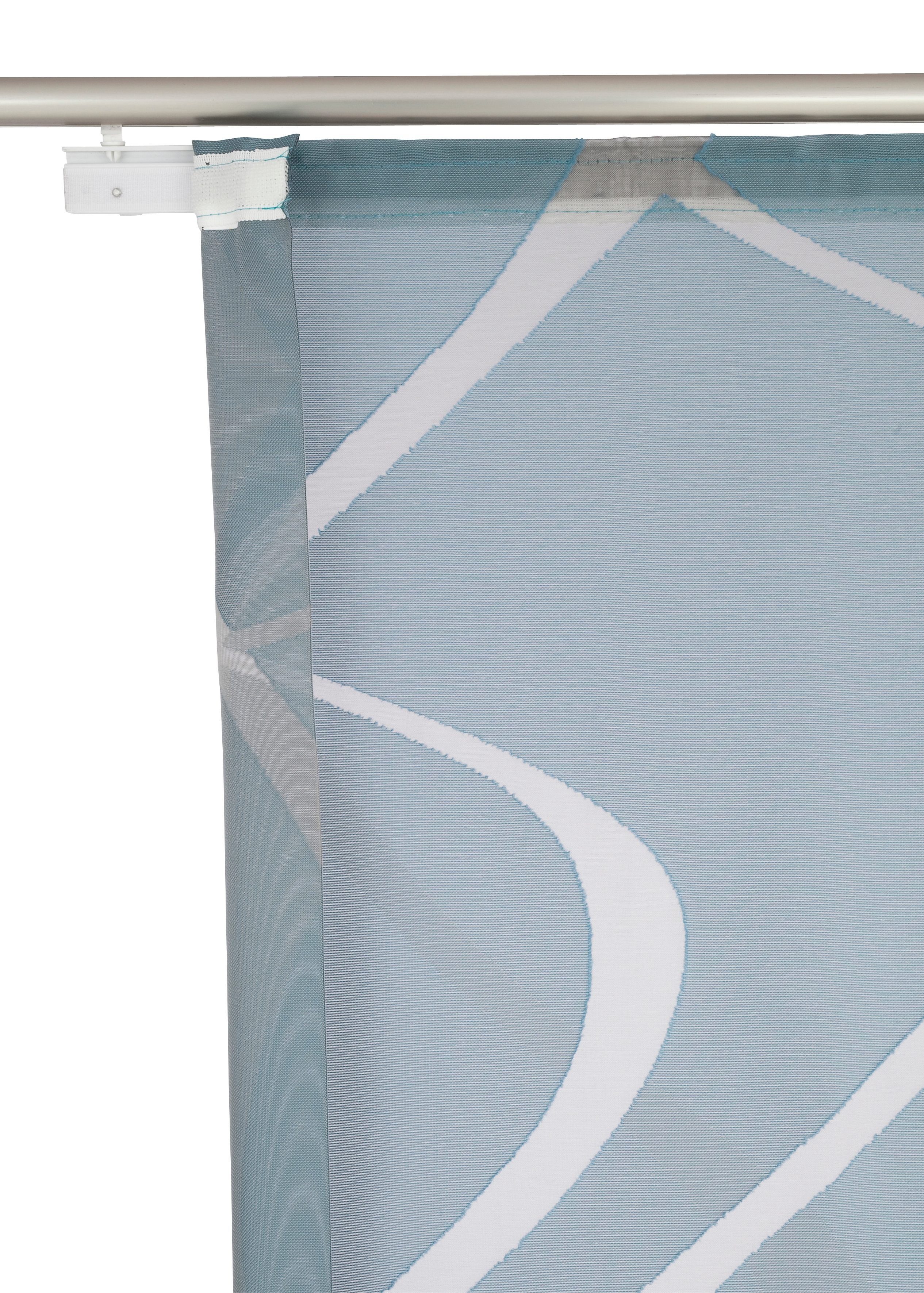 Neutex for you! Schiebegardine Rumbek, 1 Stück, Klettband, halbtransparent (1 St), Klettband, halbtransparent, Scherli, inkl. Befestigungszubehör, Breite: 57 cm – Bild 3 von 5
