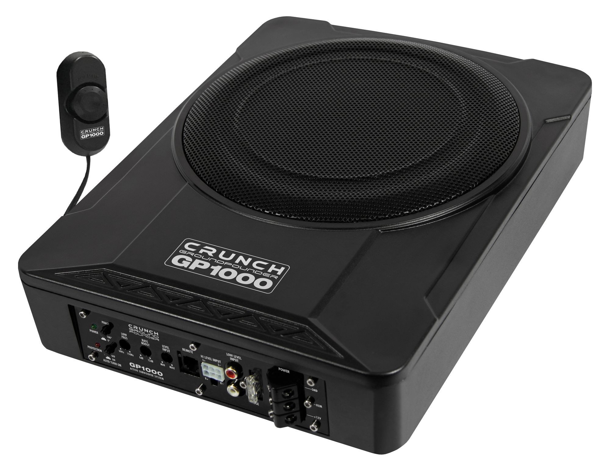 Crunch GP1000 25cm Aktiv Subwoofer Aktivbass Untersitz Auto-Subwoofer (100 W, max.: W cm)