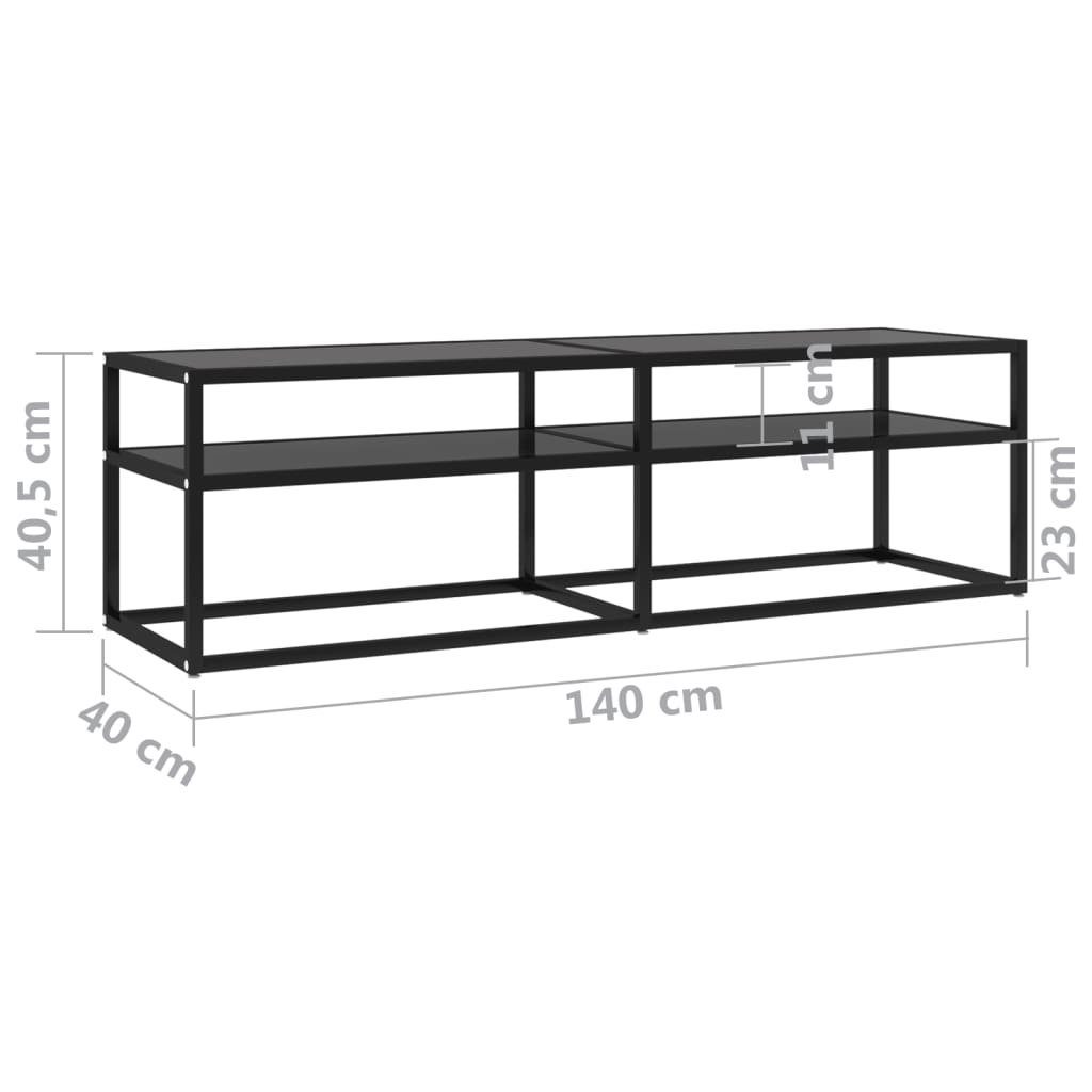 cm TV-Schrank Schwarz Hartglas 140x40x40,5 furnicato