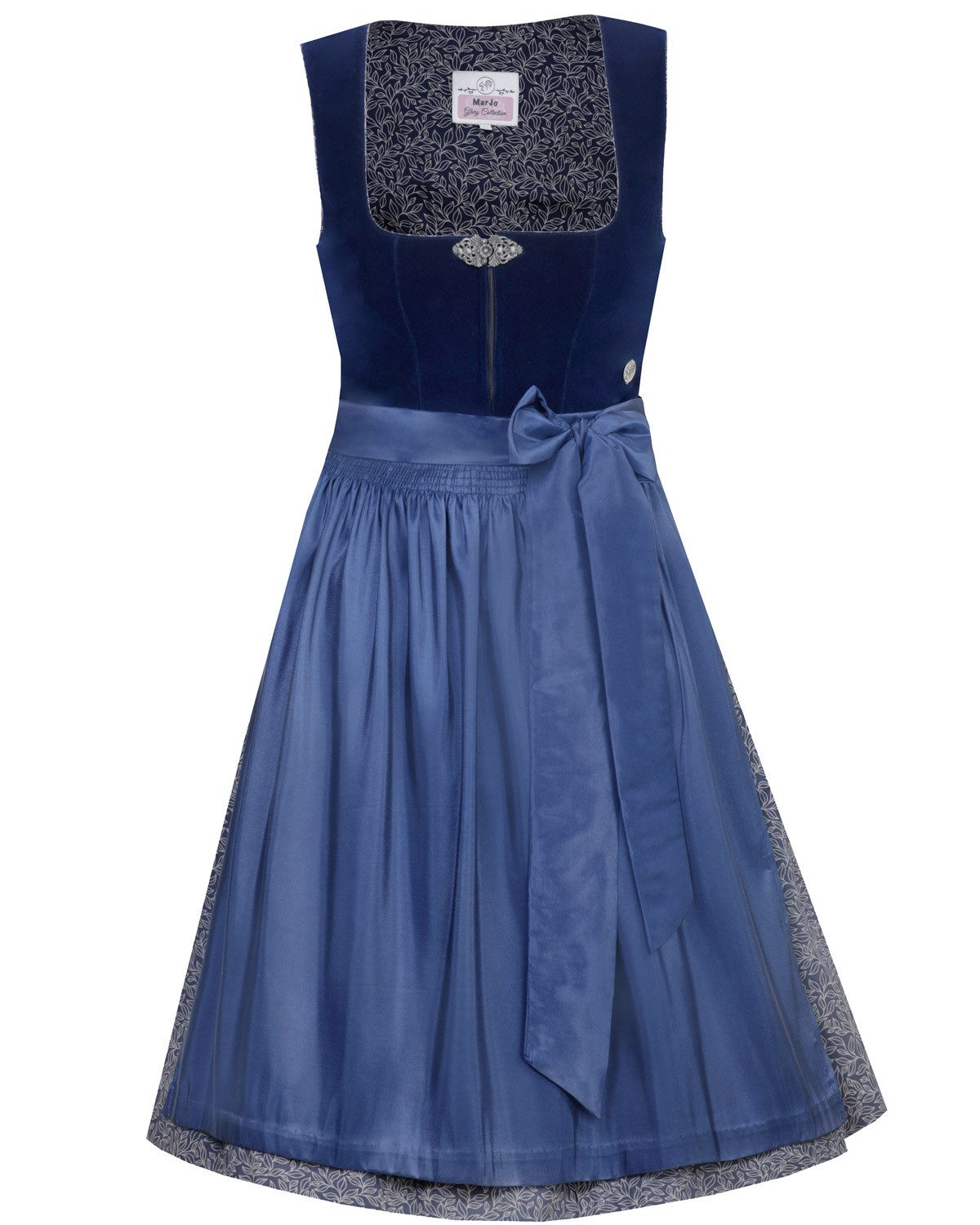 MarJo Dirndl 'Elisabeth' Samt 697758, Azurblau 58cm