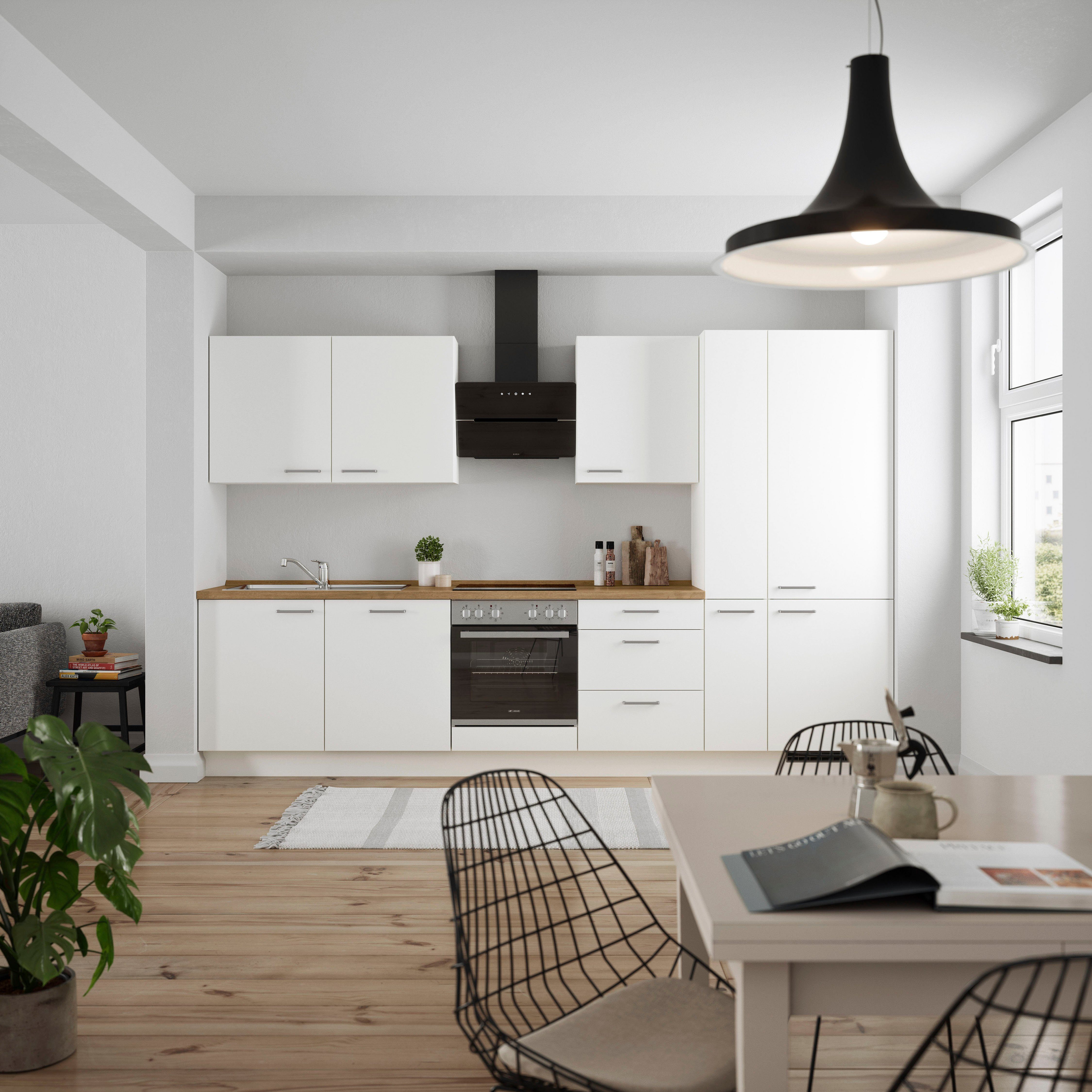 nobilia® Küchenzeile "Touch II", NEU: individuell anpassbar mit gratis Profi-Beratung, vormontiert, Breite 330 cm, Ausrichtung wählbar, wahlw. mit E-Geräten