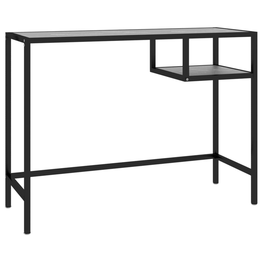 Schreibtisch Computertisch Schwarz Marmor 100x36x74 cm Hartglas