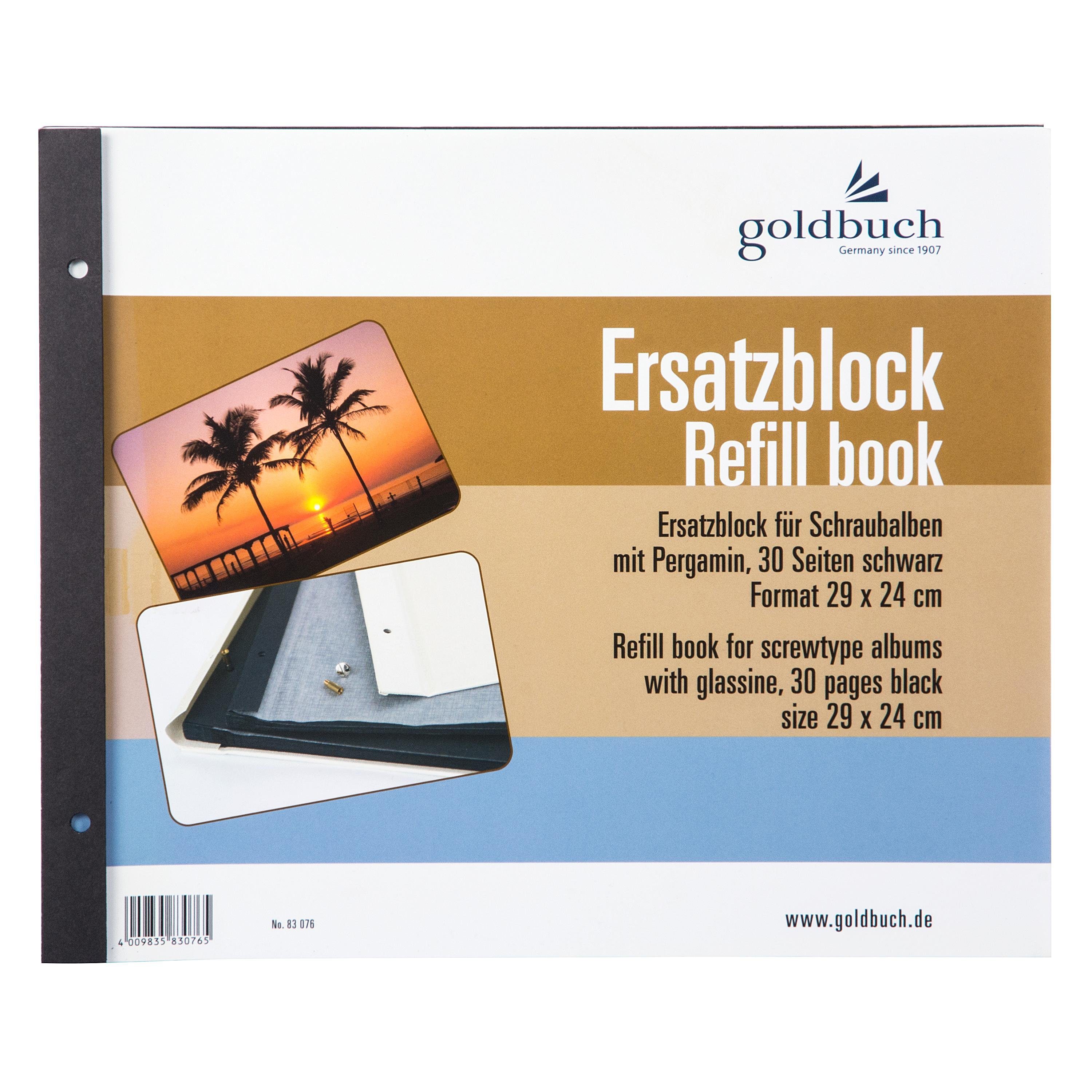 Fotoalbum Ersatzblock 83 076 schwarz 29x24cm für Schraubalbe