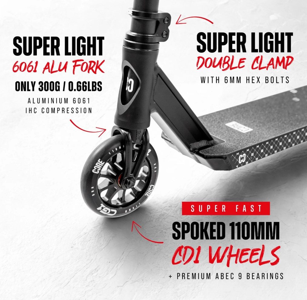 Core Action Sports Stuntscooter CORE CG1 Stunt-Scooter Park H=81cm Schwarz