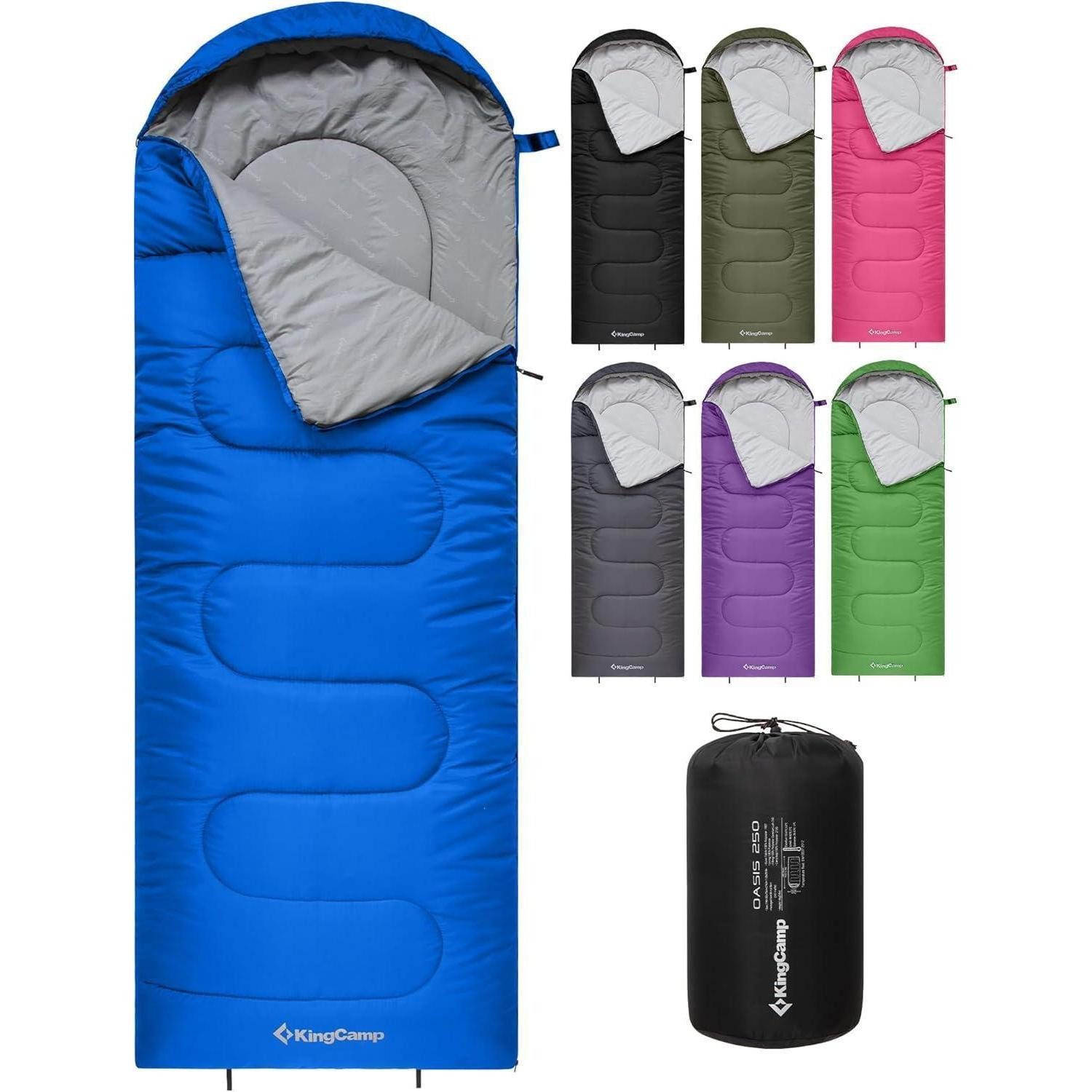 LuxusKollektion Deckenschlafsack Schlafsack 3 4 Jahreszeiten wasserabweisend Blau L Zip 220×75cm