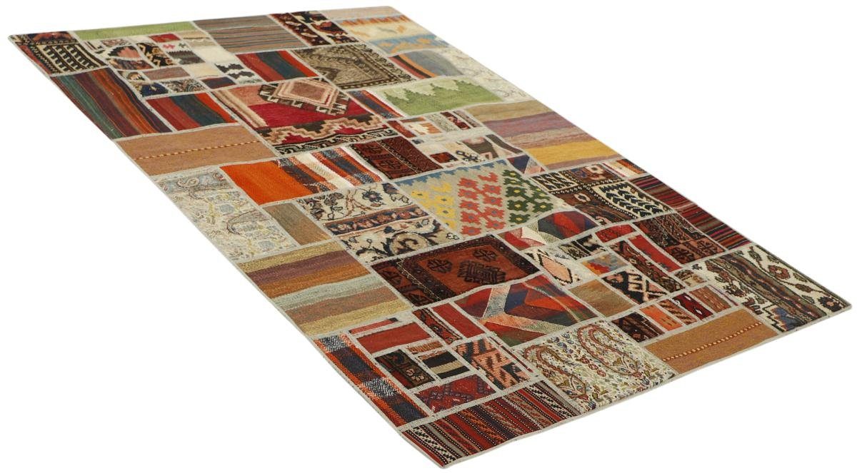 Orientteppich Orientteppich Patchwork 139x199 Trading, Handgewebter / rechteckig, Perserteppich, mm 4 Höhe: Kelim Nain