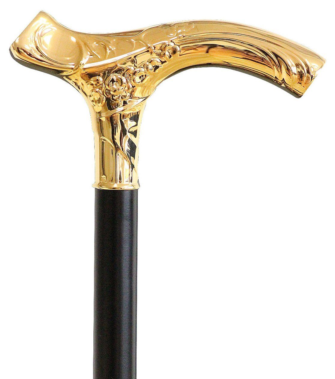 Stockshop Frackstock Gehstock Silberstock JUGENDSTIL PRIMAVERA, feinvergoldeter Fritzgriff