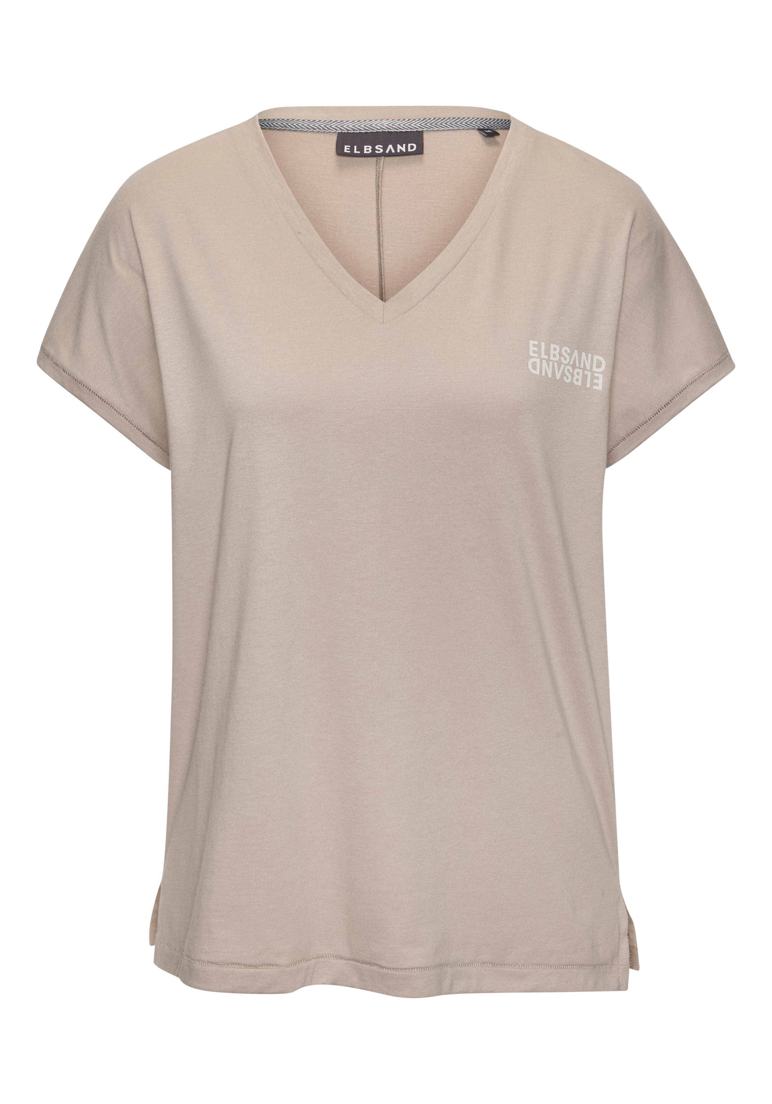 Elbsand V-Shirt mit Logoprint, Kurzarmshirt, Basic günstig online kaufen