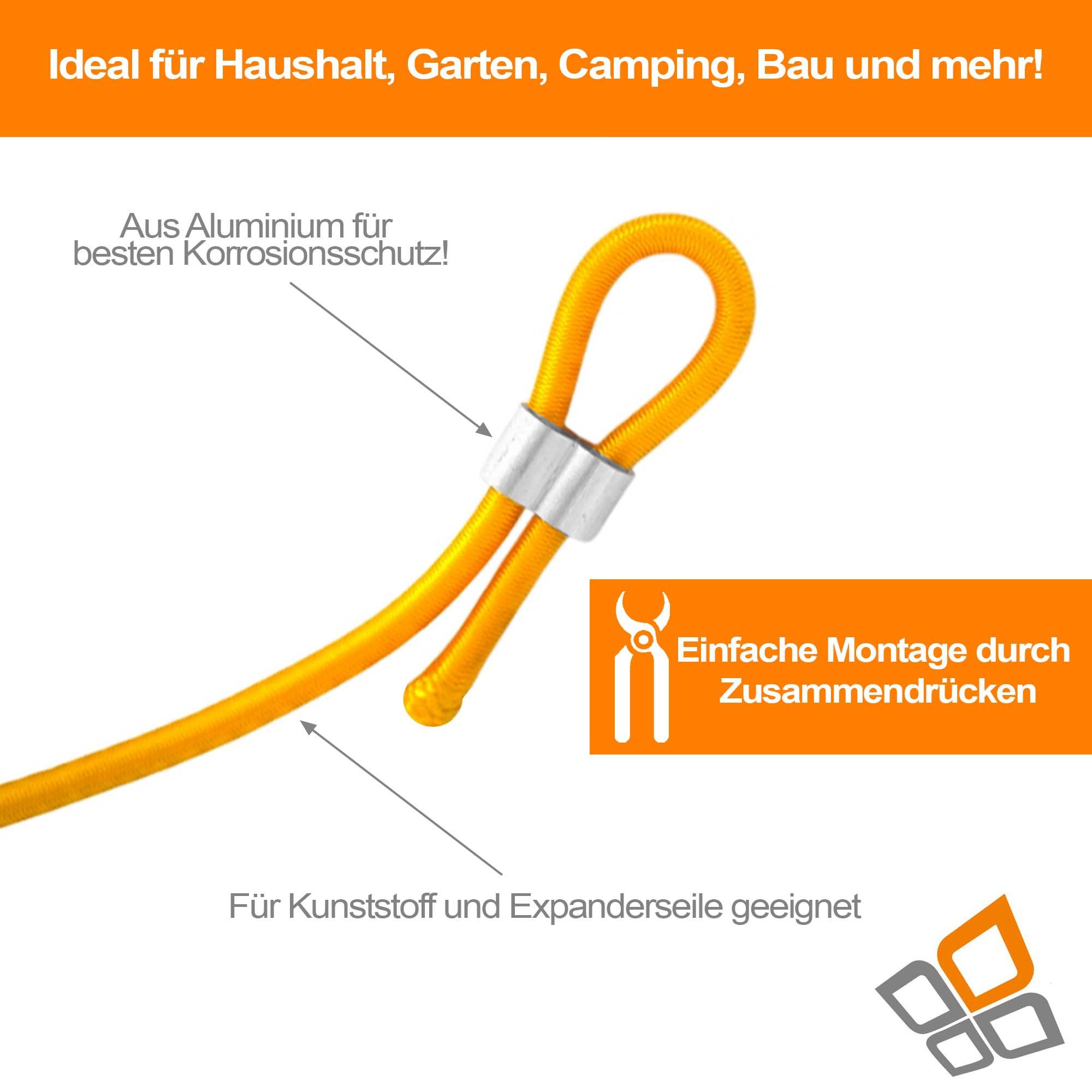 Dreamprint Seil 100x Seilklemmen Set 12mm Pressklemmen, Würgeklemmen, Tauwerkklemme