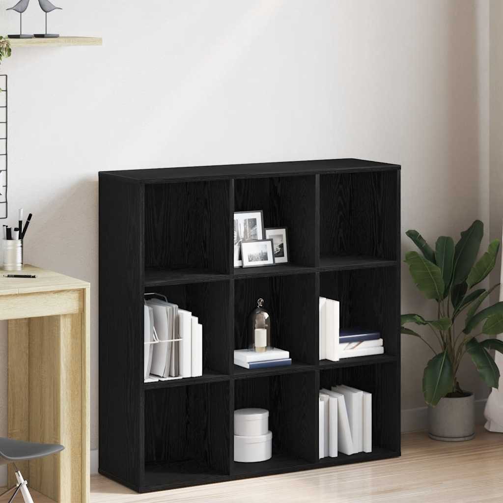 vidaXL Bücherregal Bücherregal Eiche Schwarz 98x29x97,5 cm Holzwerkstoff