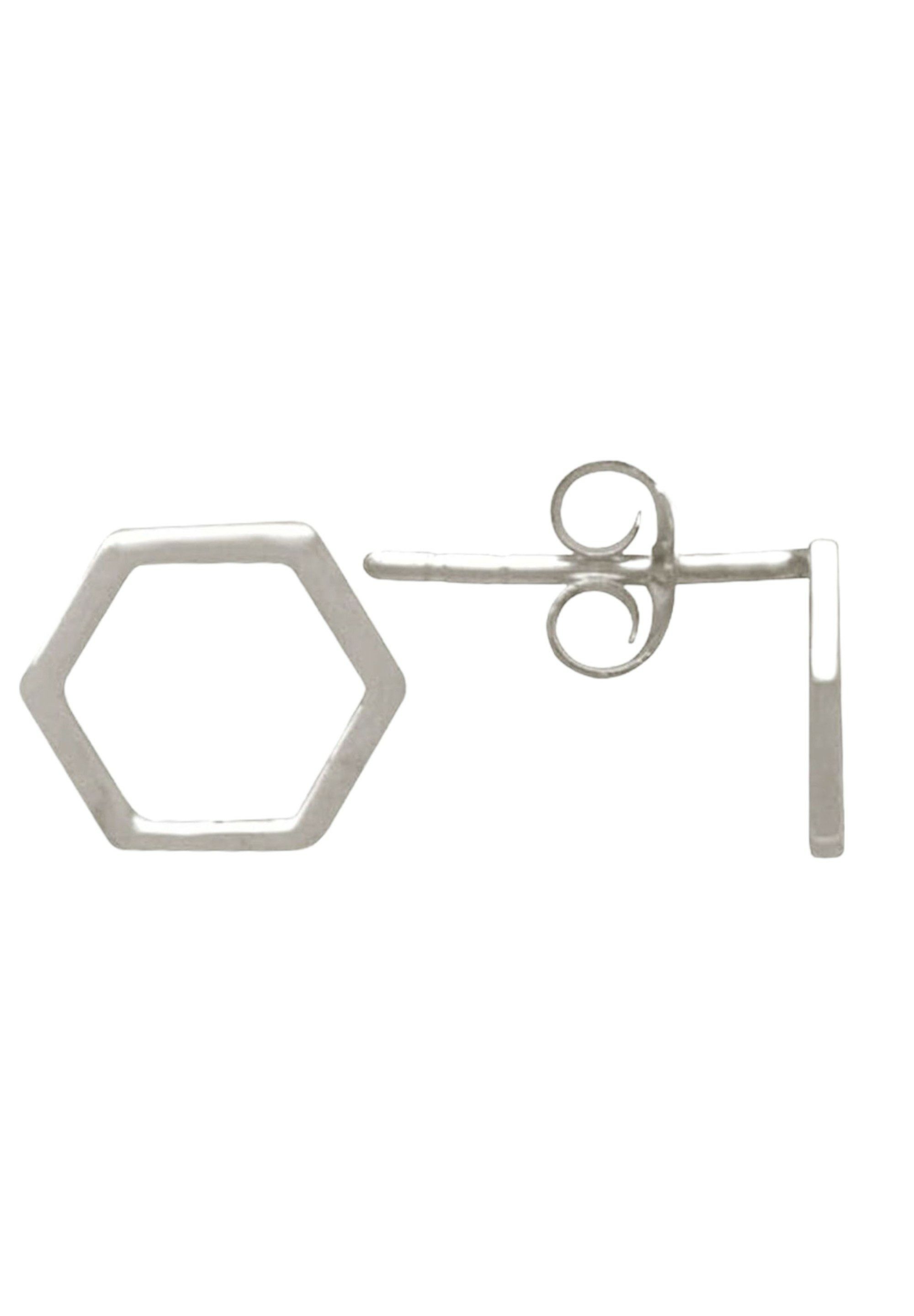 Gemshine Paar Ohrhänger Bienenwabe, 925 Silber, Made in Spain