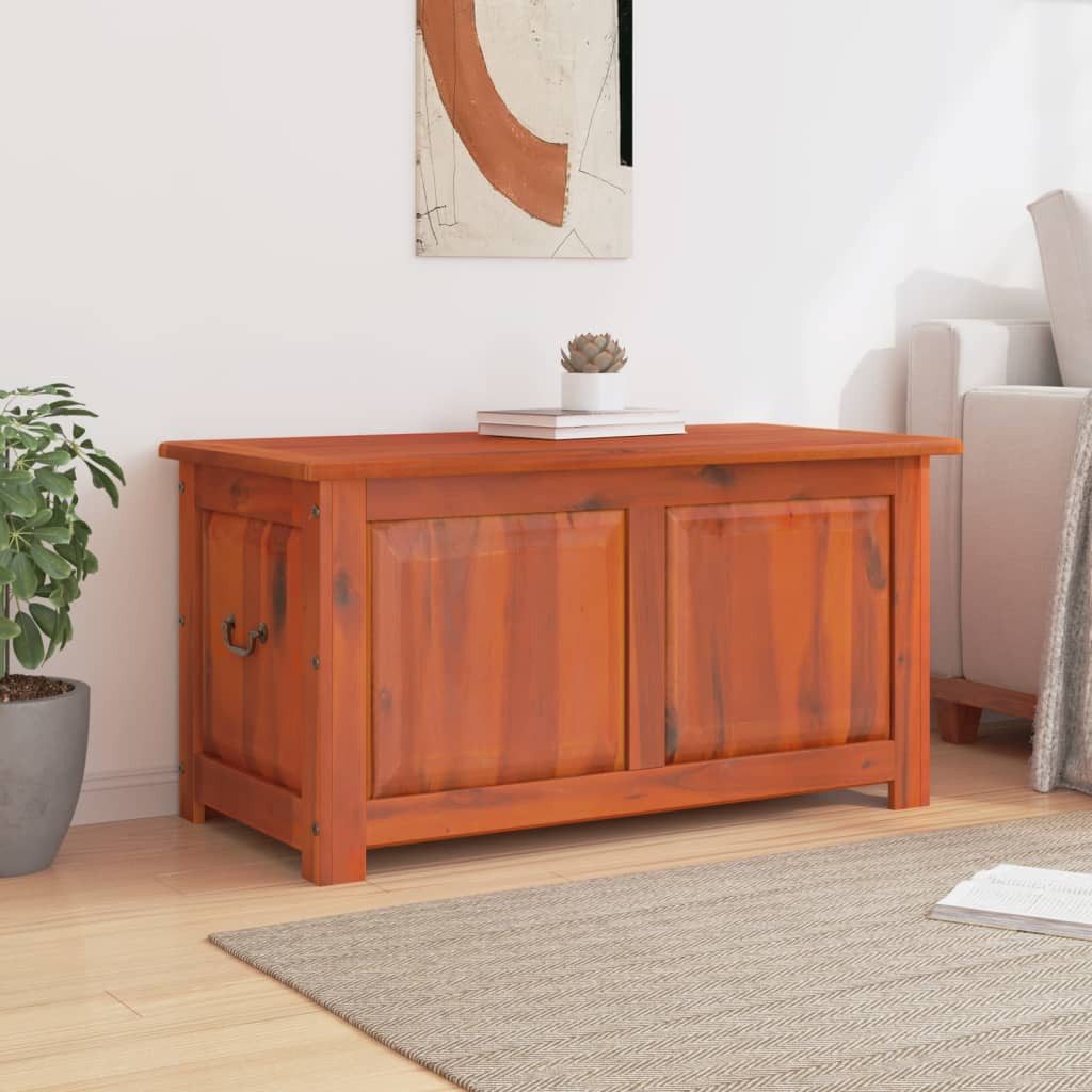 vidaXL Aufbewahrungsbox Truhe mit Deckel Braun Massivholz (1 St)