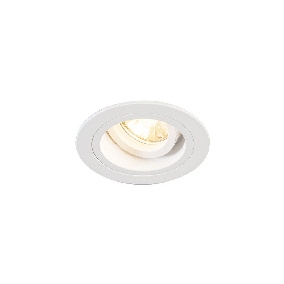 Qazqa LED Einbaustrahler Chuck, Smarte Leuchte, LED wechselbar, Warmweiß, QAZQA Downlight, gu10, Weiß, Stahl, Modern