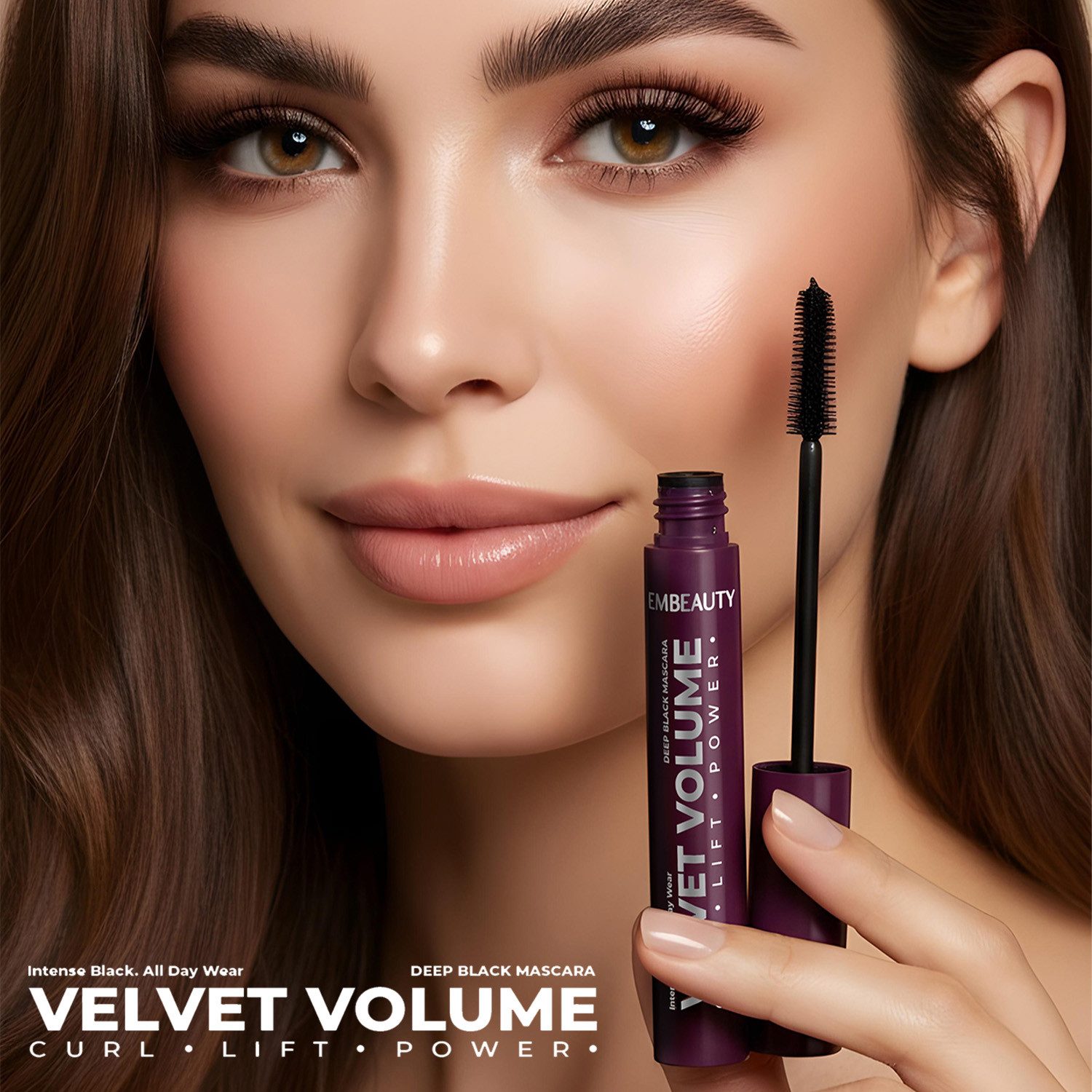 EMBEAUTY Mascara Ultra Black Mascara – Volumen & Länge mit intensiv schwarzer Farbe, Für voluminöse, optisch längere Wimpern – Bild 4 von 5
