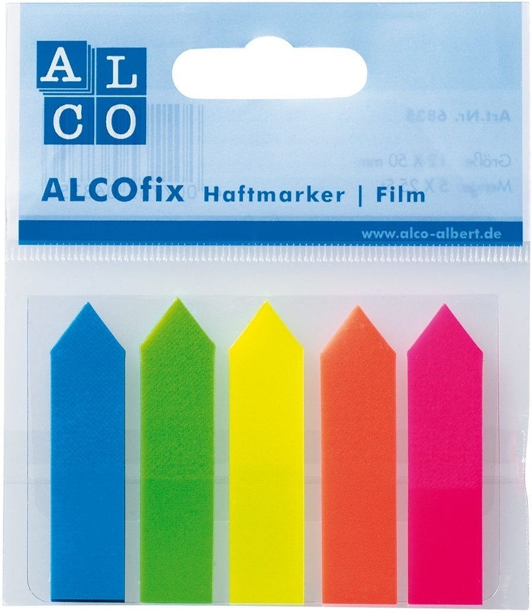 Haftnotizblock Haftmarker Pfeil 12x50mm VE=125 Blatt 5 Farben