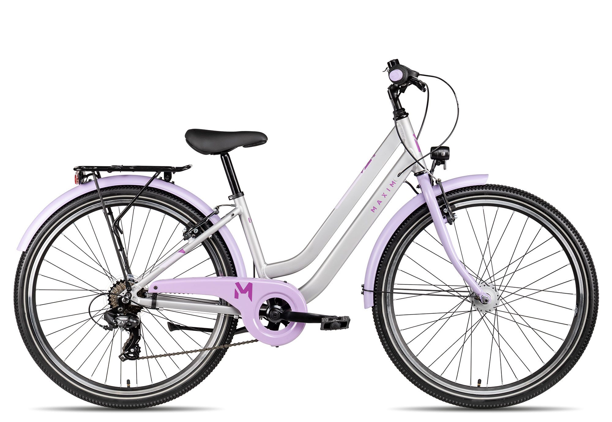 Maxim Kinderfahrrad Luna 26-8, 7 Gang Shimano Tourney RD-TY300 Schaltwerk, Kettenschaltung, Straßenausstattung violett/rosa