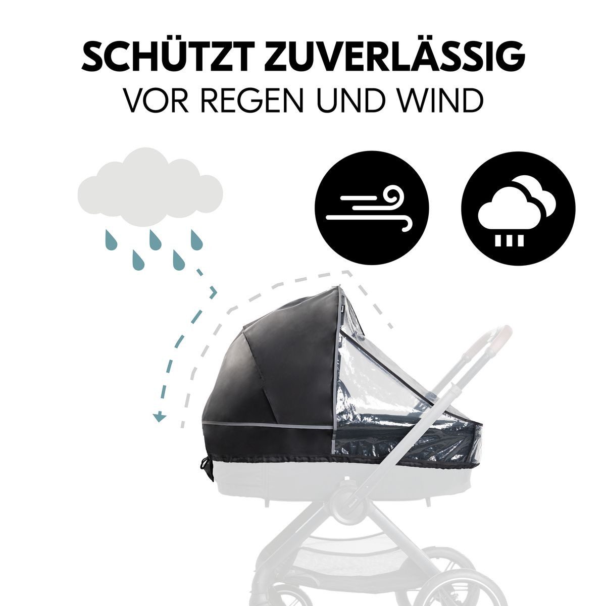 Hauck Kinderwagen-Regenschutzhülle Universal, Regenschutz, Regenverdeck für Kinderwagen / Babywannen