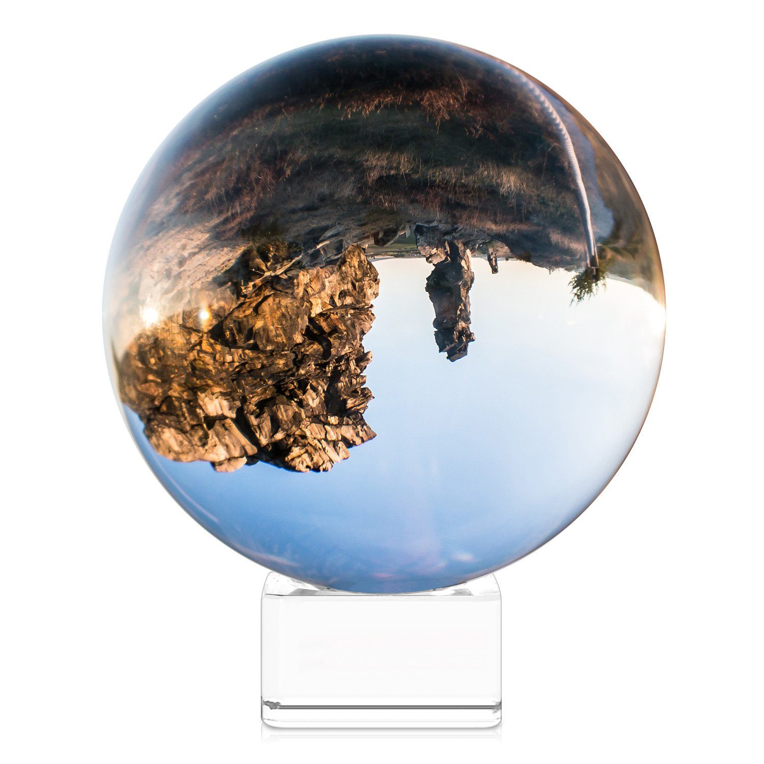 Dekoobjekt Glaskugel Fotografie mit Ständer - Kristall Deko - Ø 100mm