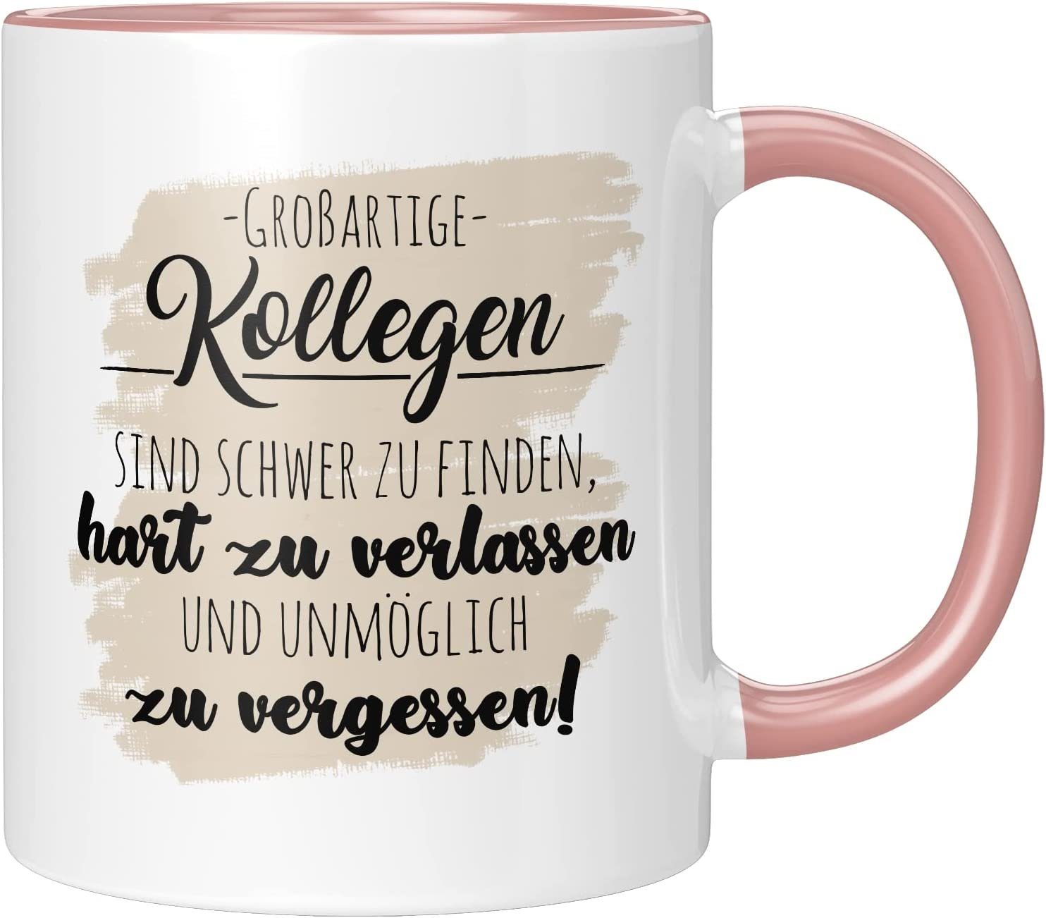 TassenTicker Tasse TASSENTICKER - Großartige Kollegen sind schwer zu finden - Kollege, 330ml Rosa