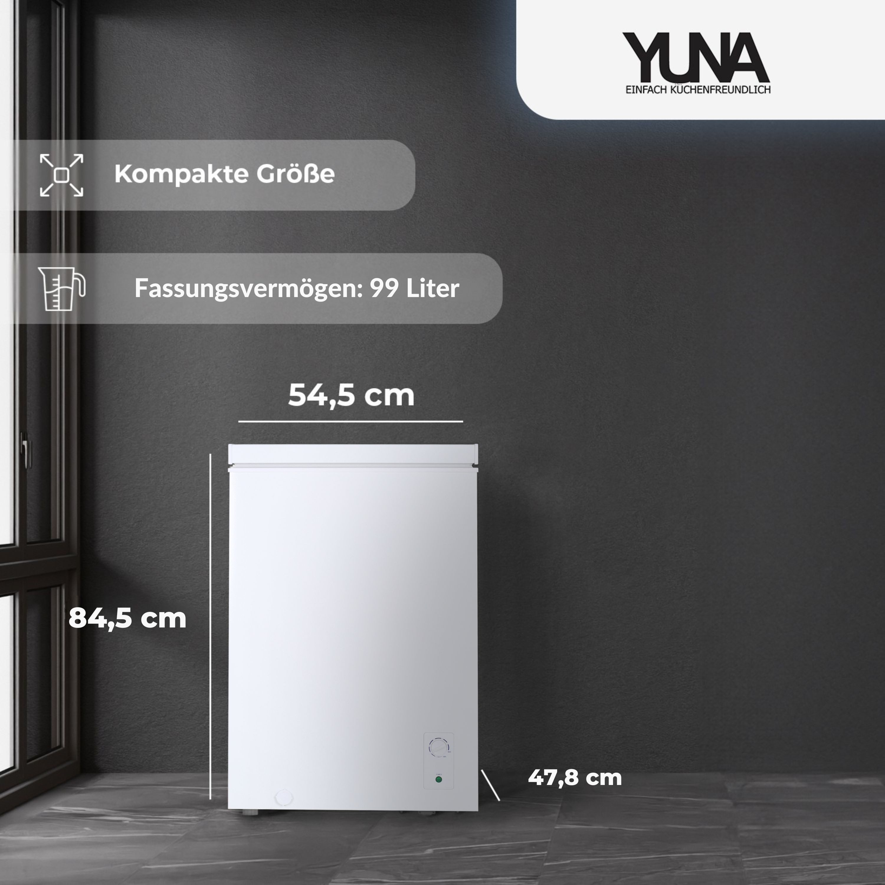 YUNA Gefriertruhe Froster 100 D, 54.50 cm breit, 99 l, Kompakte YUNA