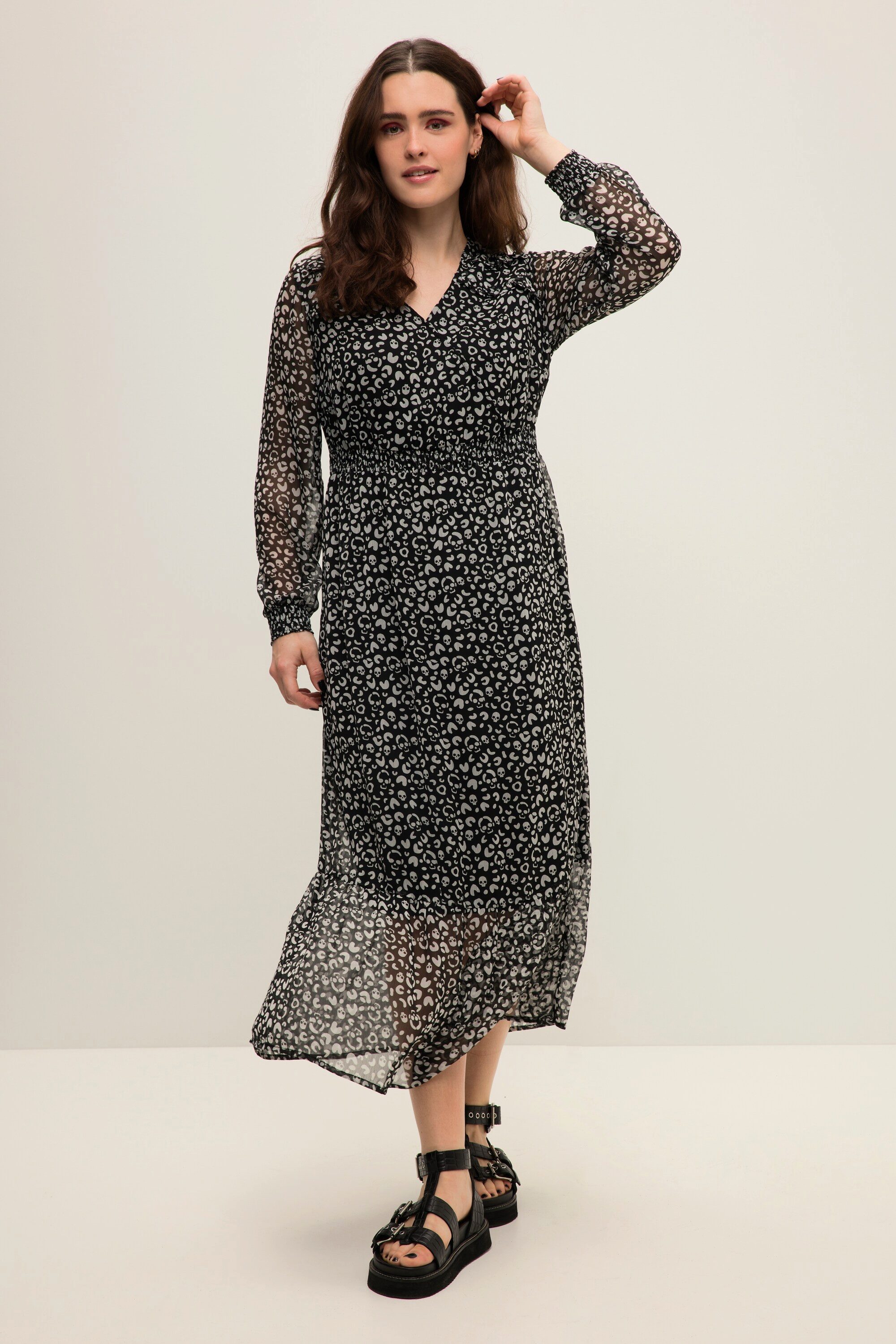 Studio Untold Maxikleid Maxikleid A-Line Totenkopf günstig online kaufen