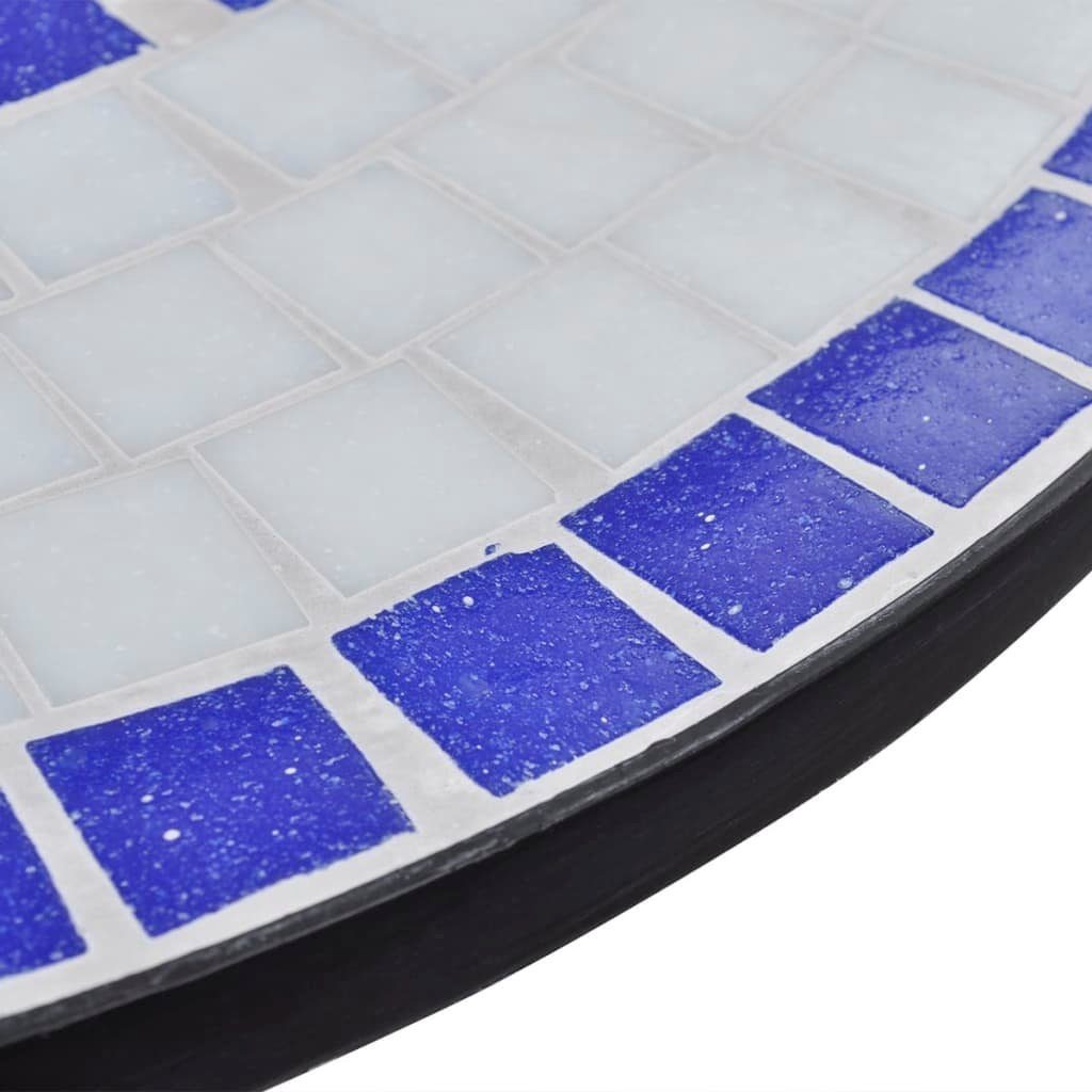 Weiß, und Blau vidaXL Gartenlounge-Set (3-tlg) 3-tlg. Bistro-Set Keramikfliesen