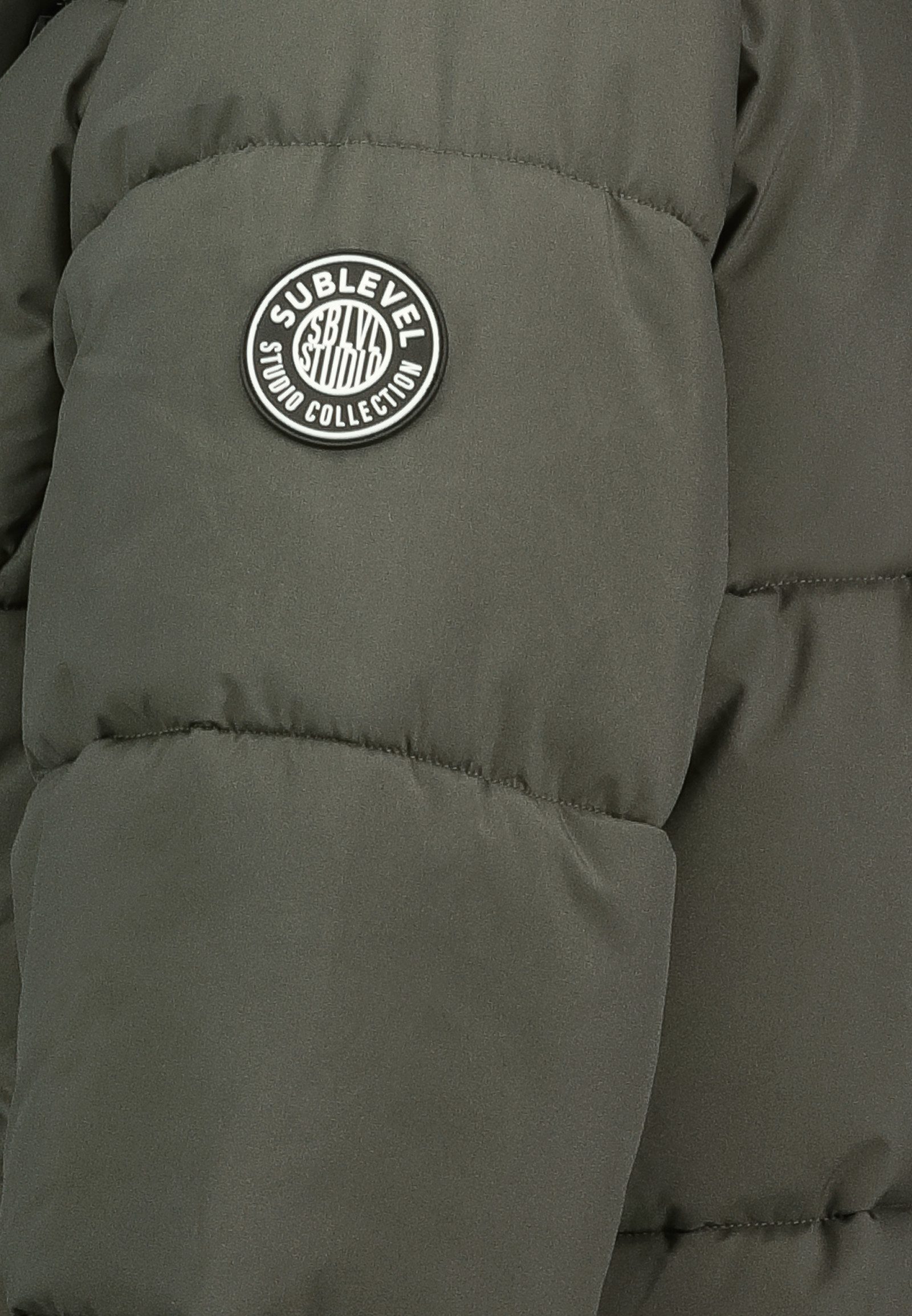 SUBLEVEL Steppjacke Damen Mantel Winterjacke Jacke extra lang geschnitten mit Kapuze