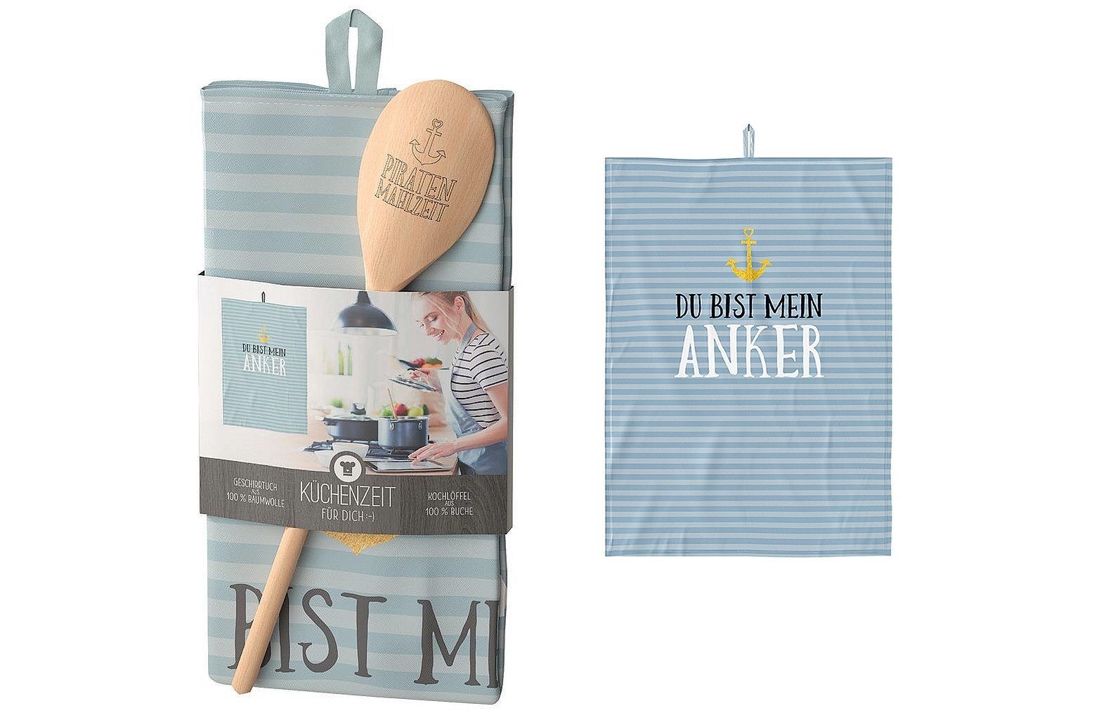 La Vida Geschirrtuch Geschirrtuch mit Kochlöffel Geschenk Set Küchenzeit La Vida Auswahl