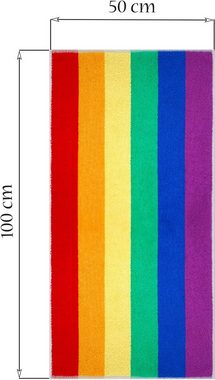 Lashuma Handtücher Regenbogen, Frottee (2-St), buntes Handtuchset Frottee mit Streifen 50x100 cm