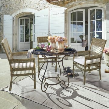 Mirabeau Gartenstuhl Stuhl mit Armlehne Taunton braun/creme
