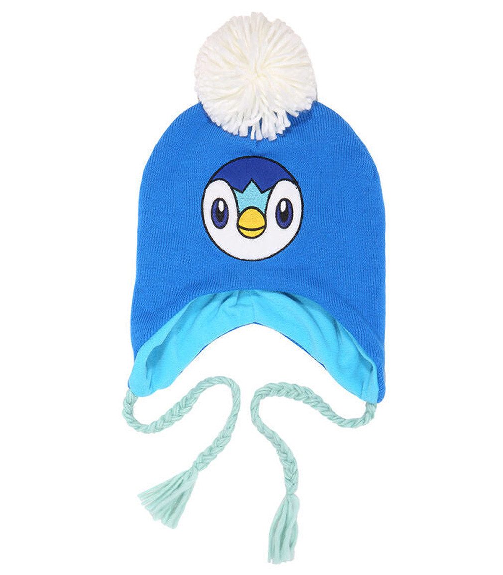 POKÉMON Beanie Piplup Plinfa Sherpa Beanie Ohrenschutz Strickmütze Wintermütze