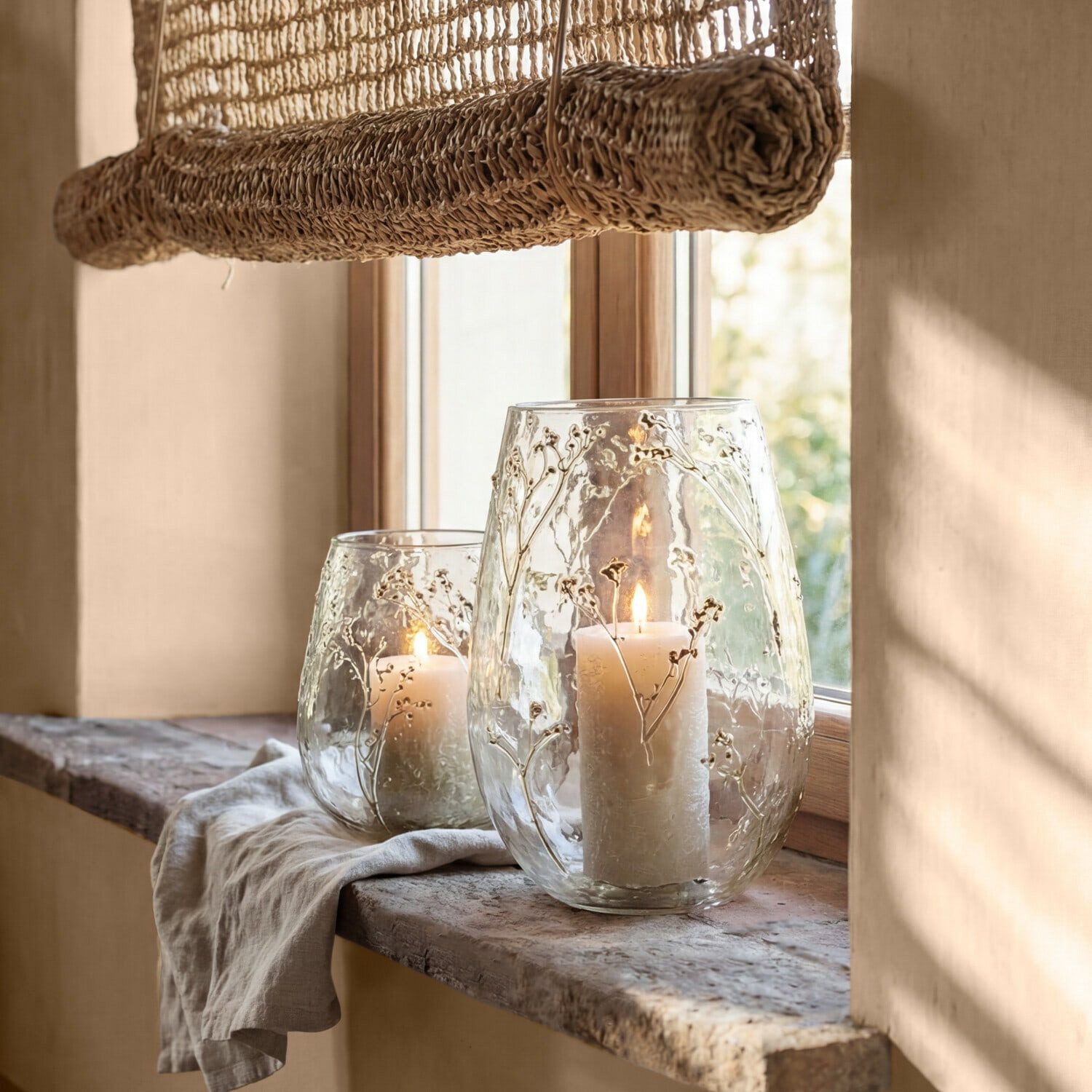 Mirabeau Windlicht Windlicht 2er Set Elorisse klar/gelb (2er Set, 2er Set)