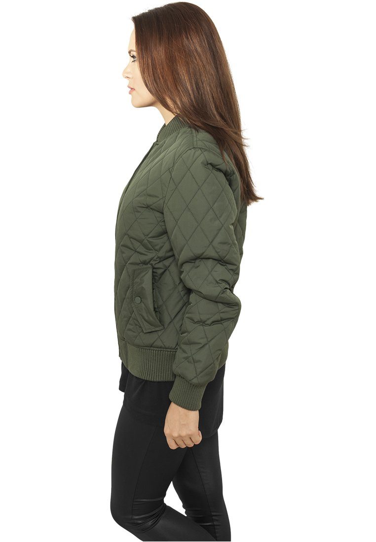 URBAN CLASSICS Nylon Outdoorjacke Quilt Diamond Damen olive Ladies (1-St) Jacket