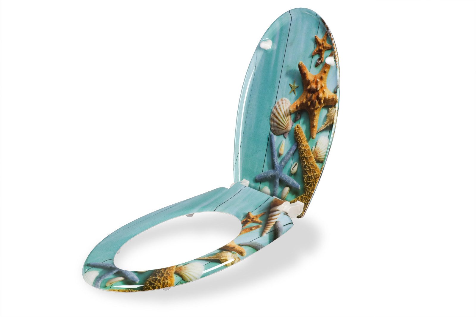 Stabilo Sanitär WC-Sitz WC-Sitz "Atlantic" Toilettensitz Klositz (Komplett-Set, mit Edelstahl-Befestigungsschrauben), WC-Sitz mit Absenkautomatik, pflegeleicht.