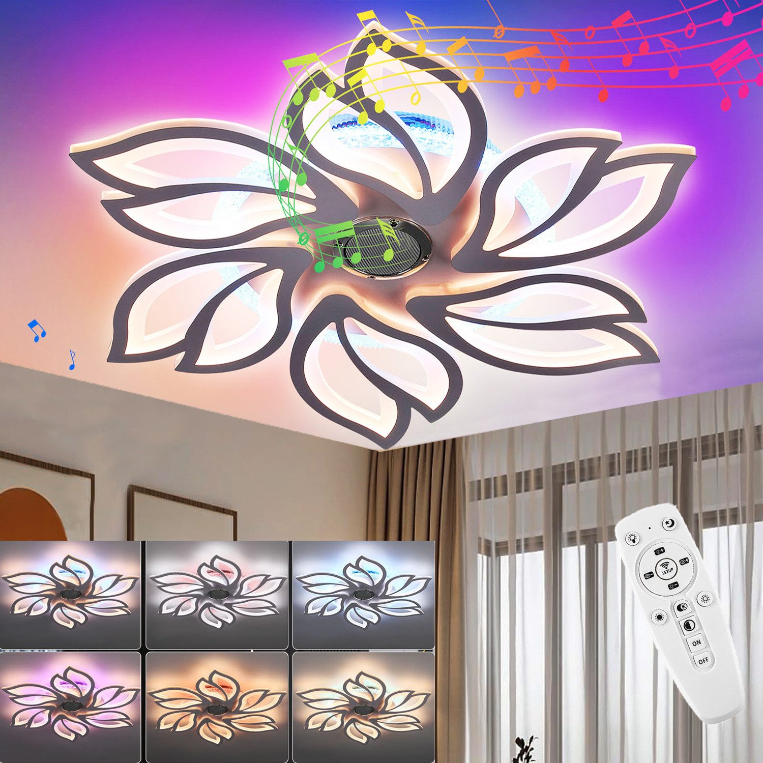 oyajia Deckenleuchte LED Deckenlampe mit Bluetooth günstig online kaufen