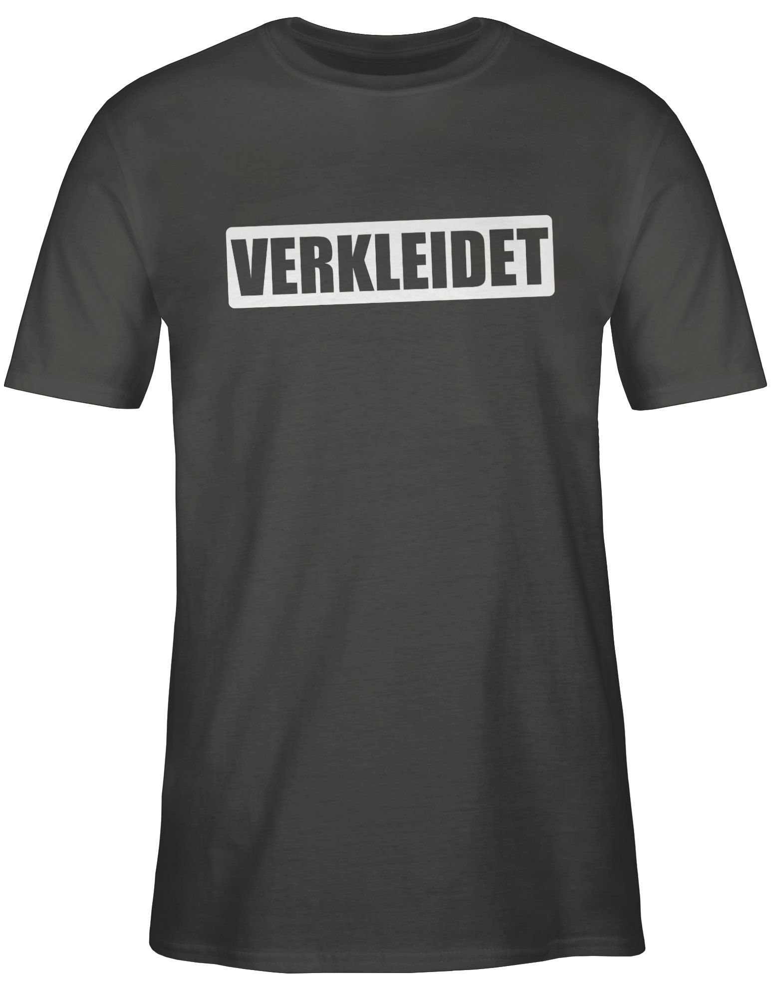 Shirtracer T-Shirt Verkleidet - Faschingskostüm Dunkelgrau Karneval Outfit 3 Ironie Lustig