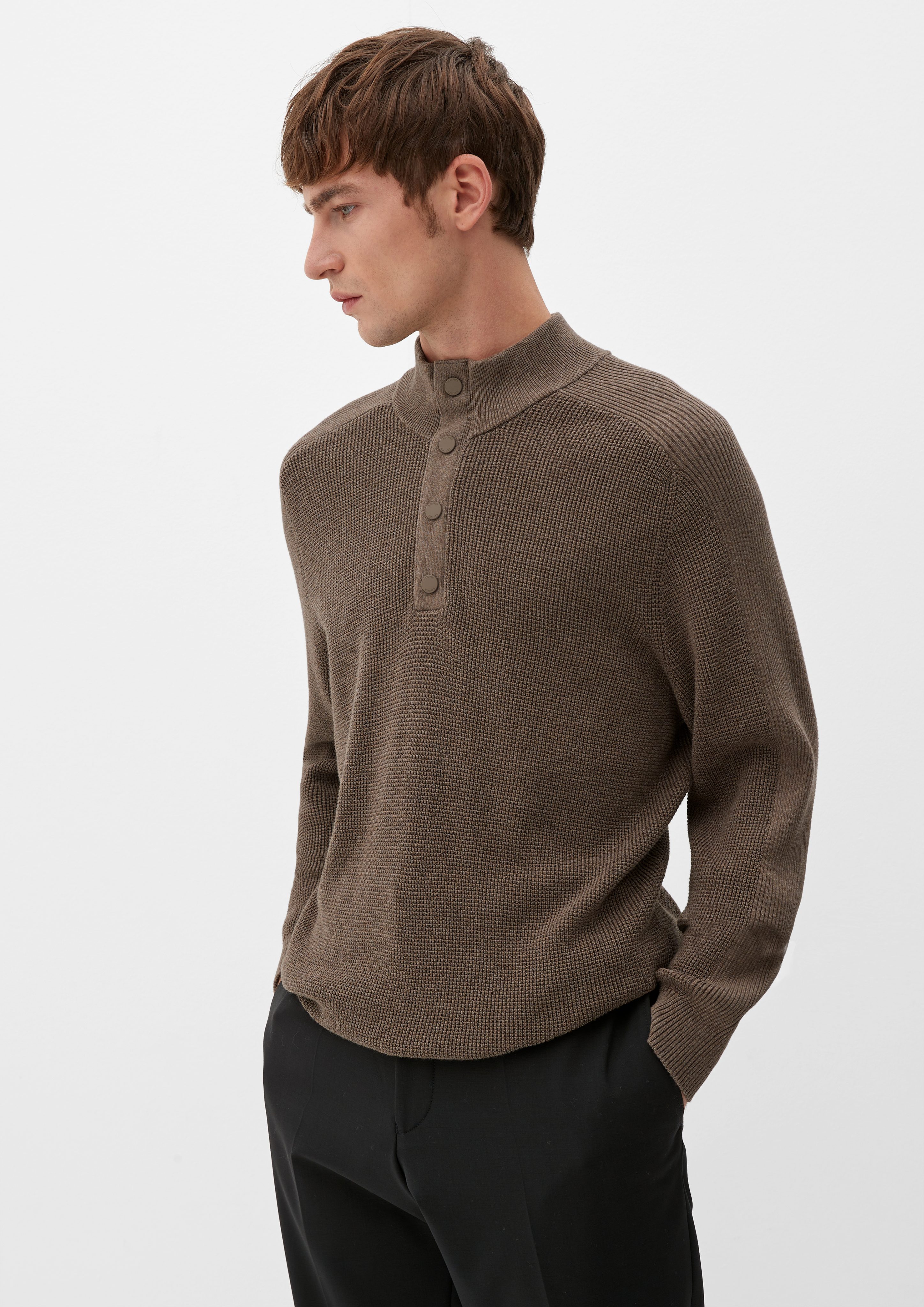 s.Oliver Strickpullover cognac Rippstruktur mit Pullover