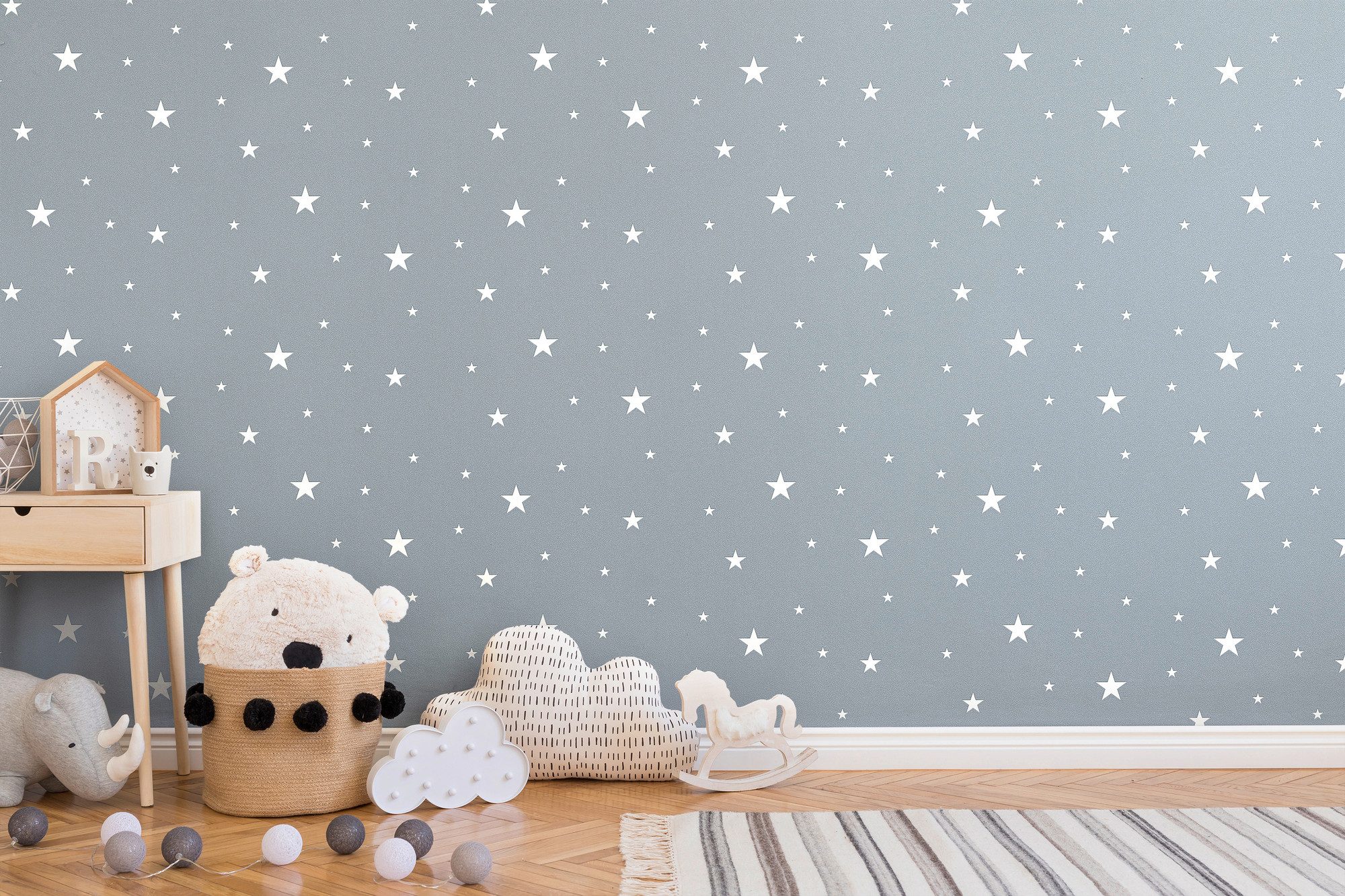 A.S. Création Vliestapete Il Decoro leuchtet im Dunkeln, strukturiert, Motiv, Sterntapete Tapete Kinderzimmer