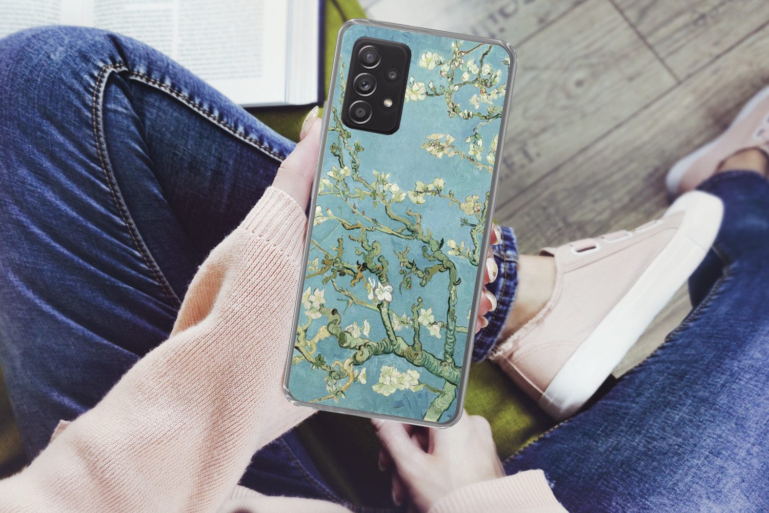 MuchoWow Handyhülle für Samsung Galaxy A33 5G Mandelblüte - Van Gogh - Kunst, Smartphone-Bumper, Print, Handy Schutzhülle Dünn